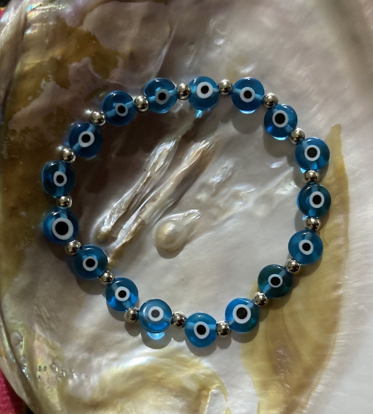 Other Blue evil eyed beaded bracelet Size ONE SIZE - 1 Preview