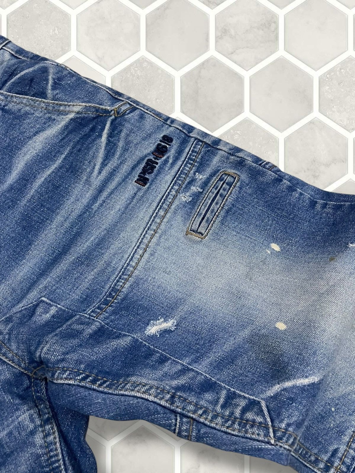 Blue Blue Japan Vintage Japan Designer DPSR Premium Splash Distressed Denim Size US 32 / EU 48 - 8 Thumbnail
