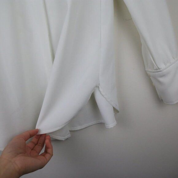 H&M H&M Stand-up Collar White Long Sleeve Blouse Size XS Size XS / US 0-2 / IT 36-38 - 4 Thumbnail