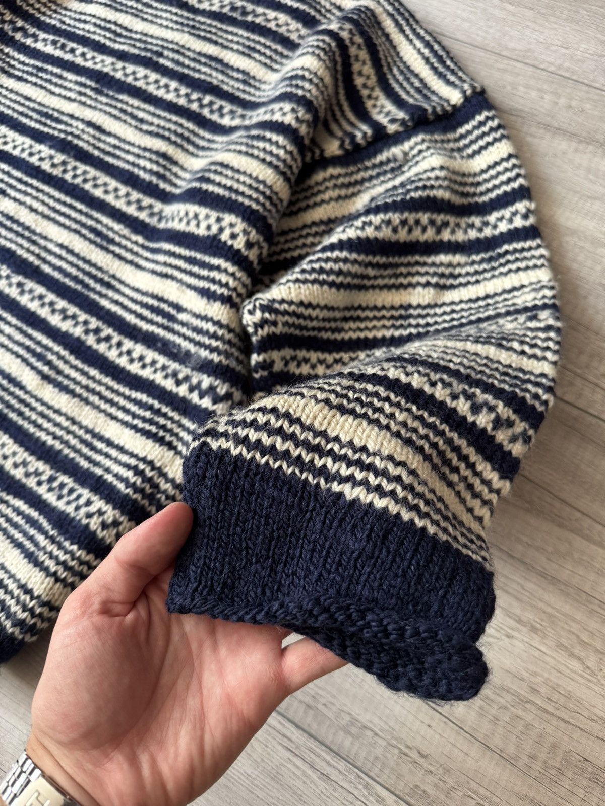 Vintage Vintage Amano Hand Made Rare Knit Sweater Size US L / EU 52-54 / 3 - 3 Thumbnail