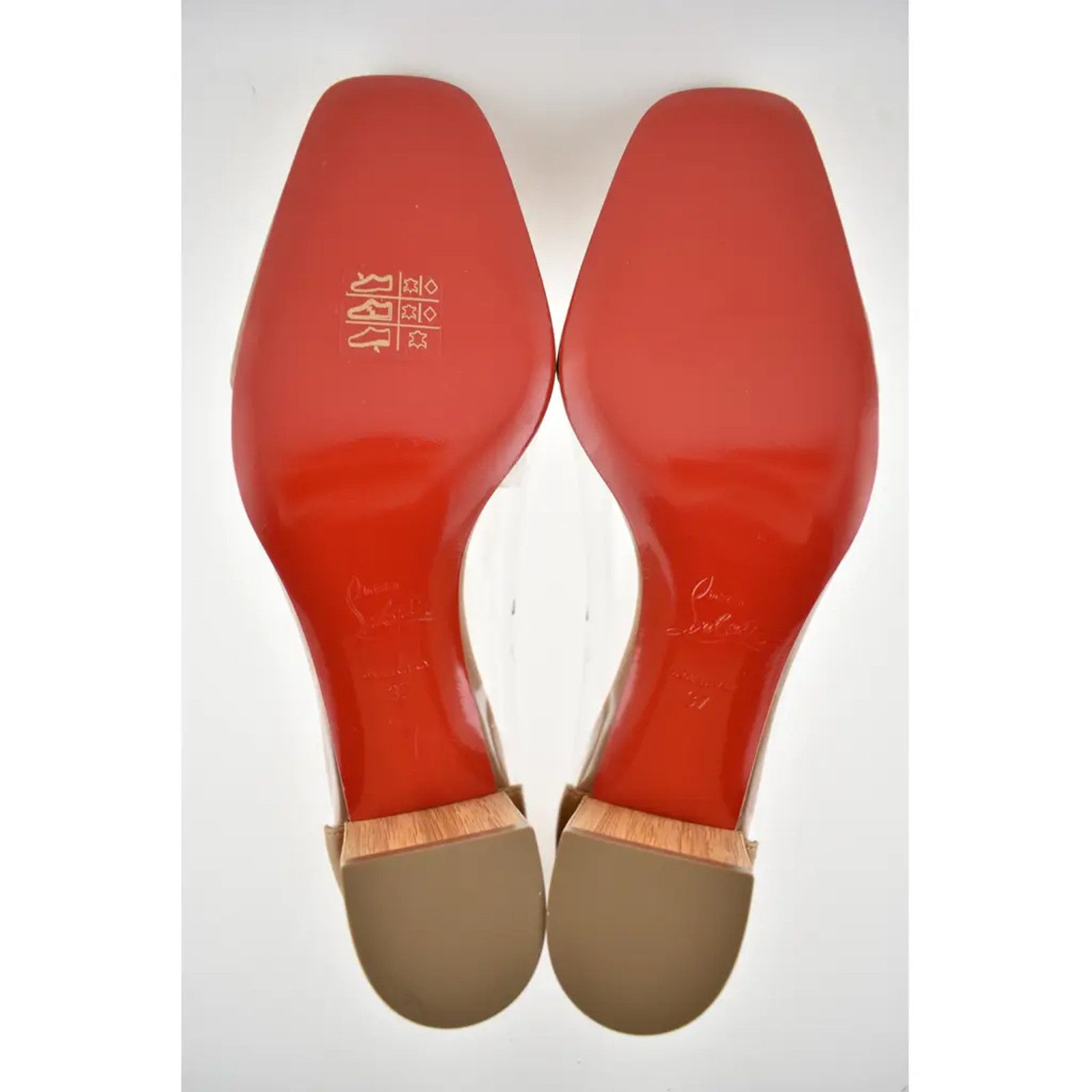 Christian Louboutin Christian Louboutin Grandola 55 Brown Leather PVC Bois Size US 7 / IT 37 - 12 Thumbnail