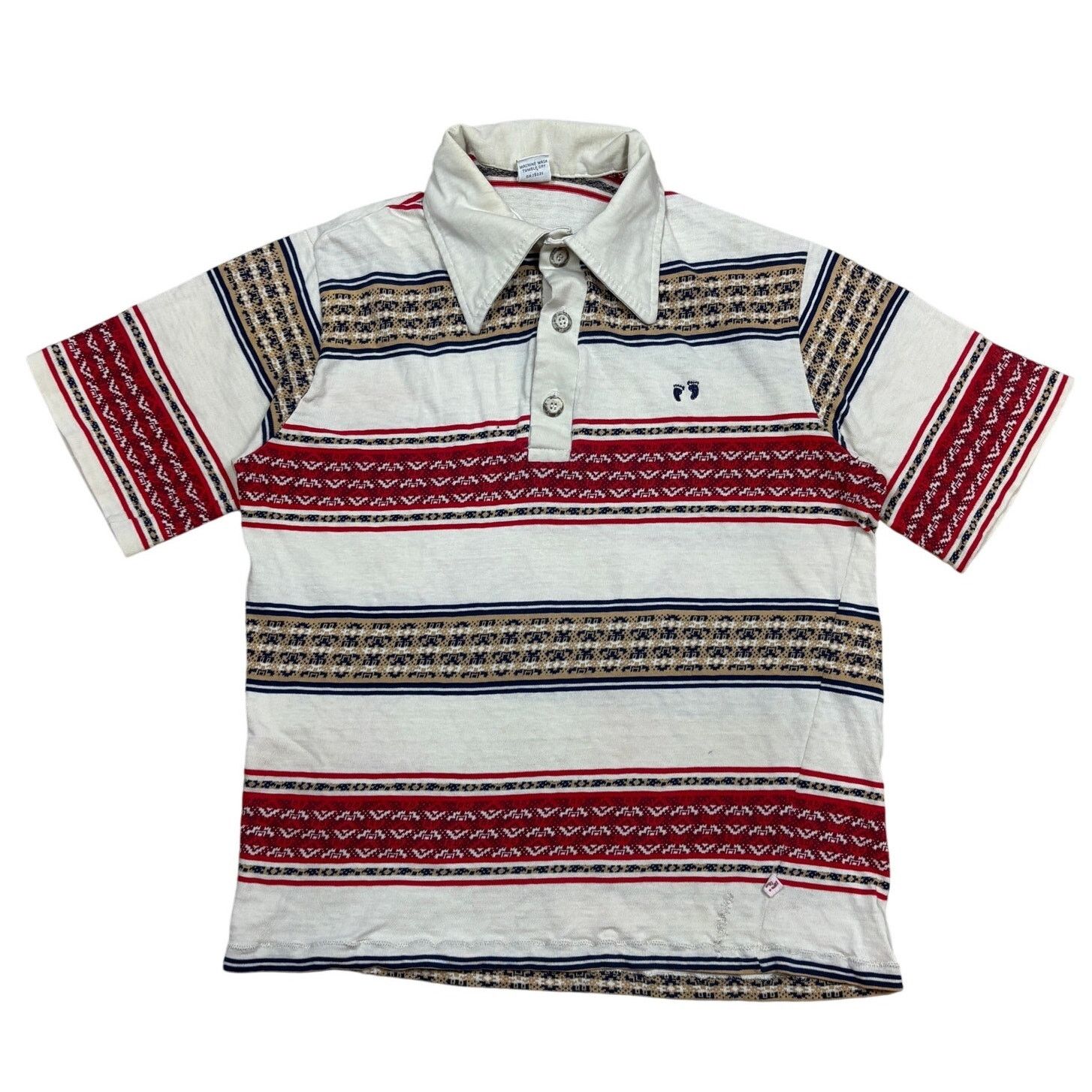 Hang Ten × Vintage Vintage 70s Hang Ten Hippie Striped Polo Shirt Men's Medium Size US M / EU 48-50 / 2 - 1 Thumbnail