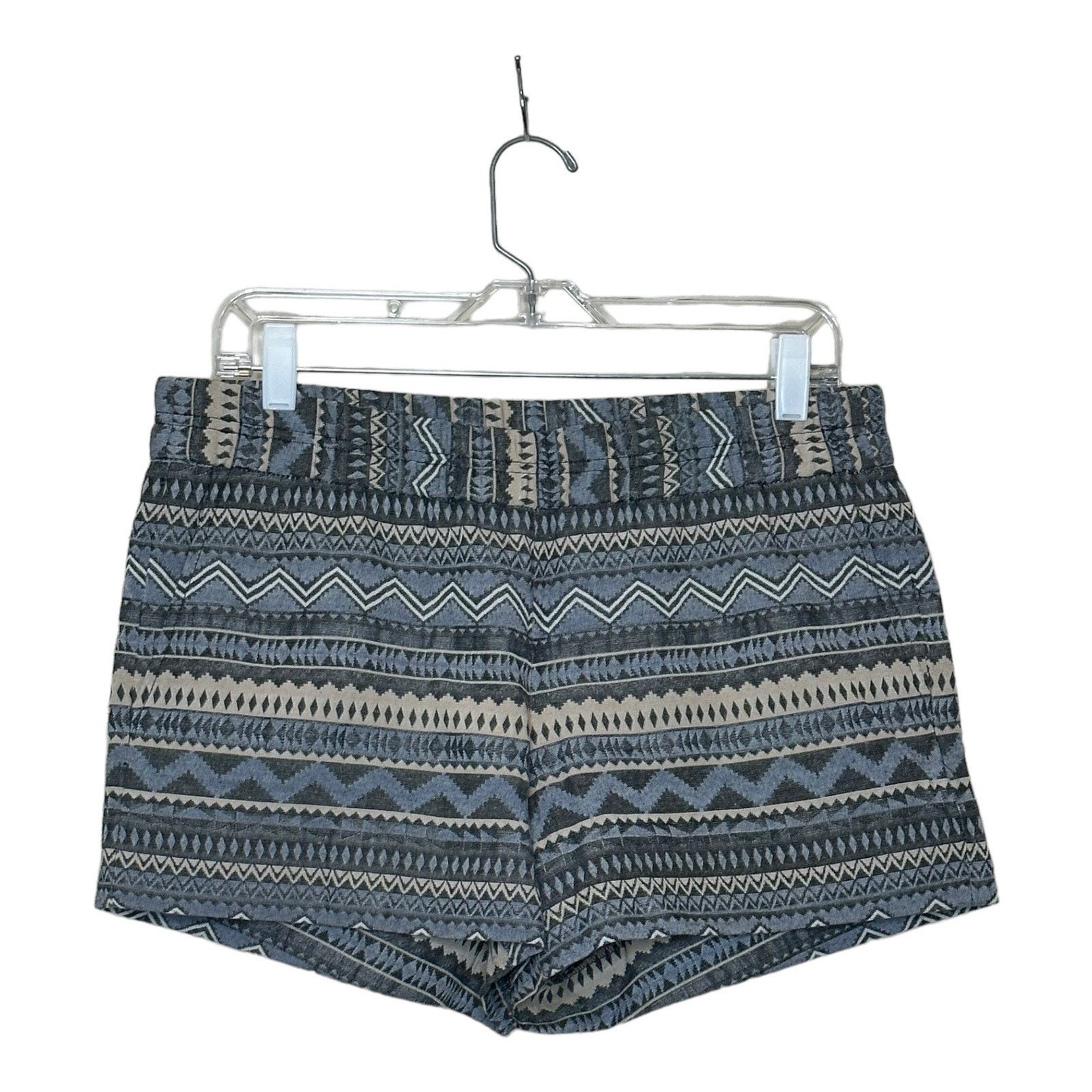 J.Crew J.CREW Blue-Gray Tribal Print Pockets Pull On Shorts size 8 Size 30" / US 8 / IT 44 - 10 Thumbnail