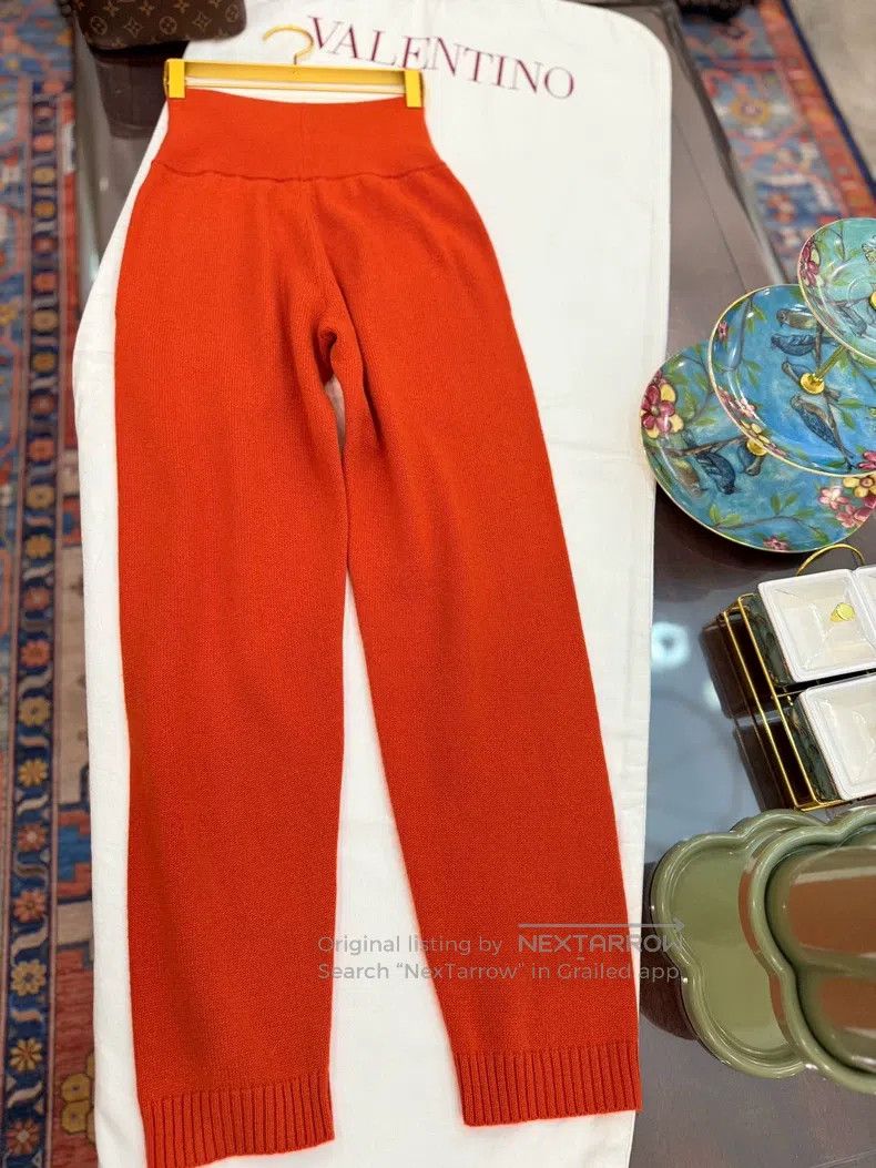 Hermes Hermes Classic Orange Wool and Cashmere High-waisted Pants Size 25" / US 0 / IT 36 - 3 Thumbnail