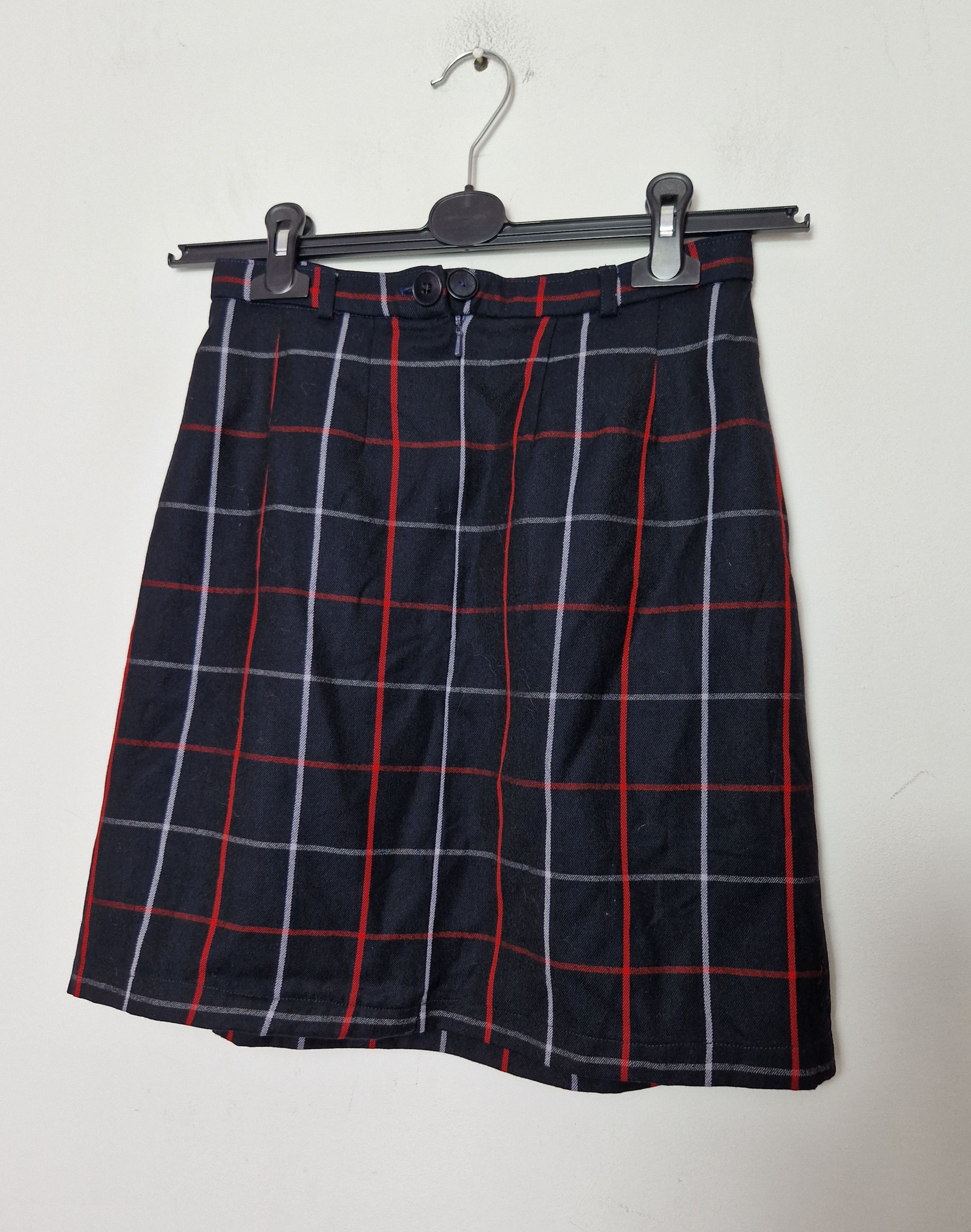 Burberry × Vintage Burberry vintage wool navy nova check mini skirt Size 26" / US 2 / IT 38 - 7 Thumbnail