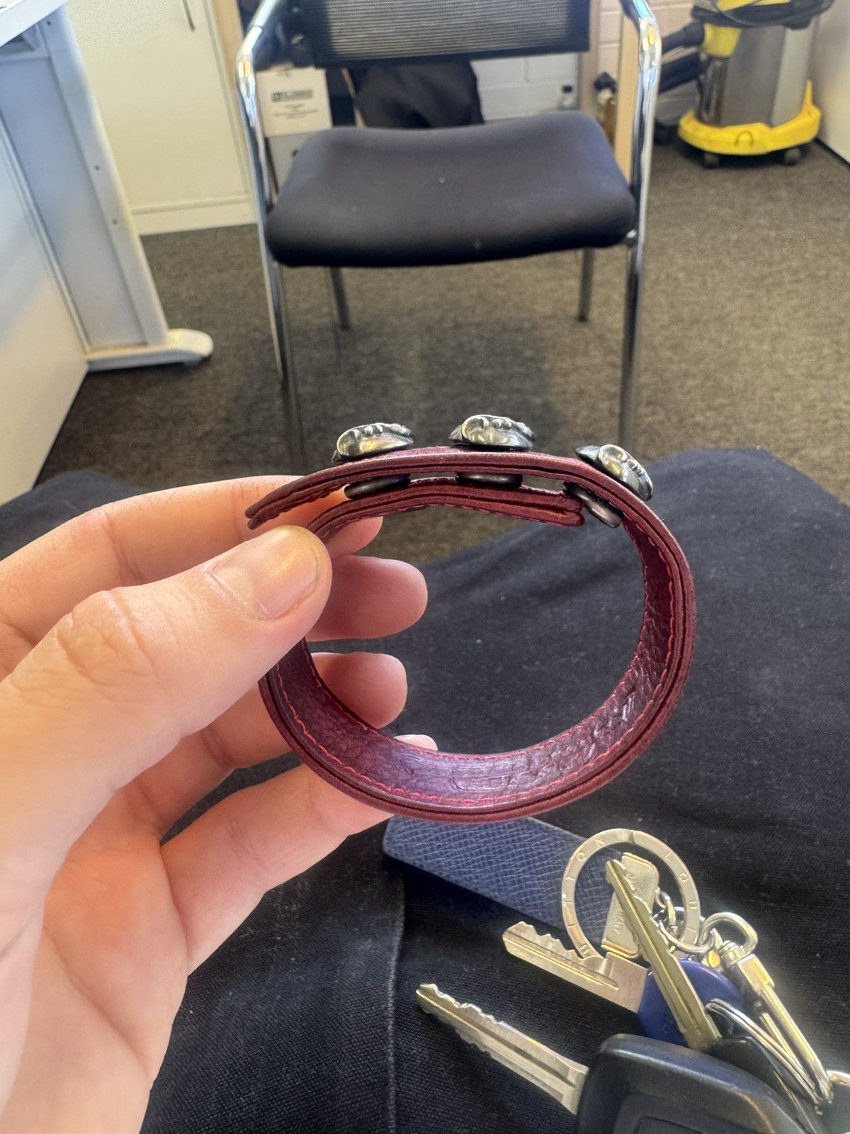 Chrome Hearts Chrome Hearts Red Heart Leather Bracelet Size ONE SIZE - 8 Thumbnail