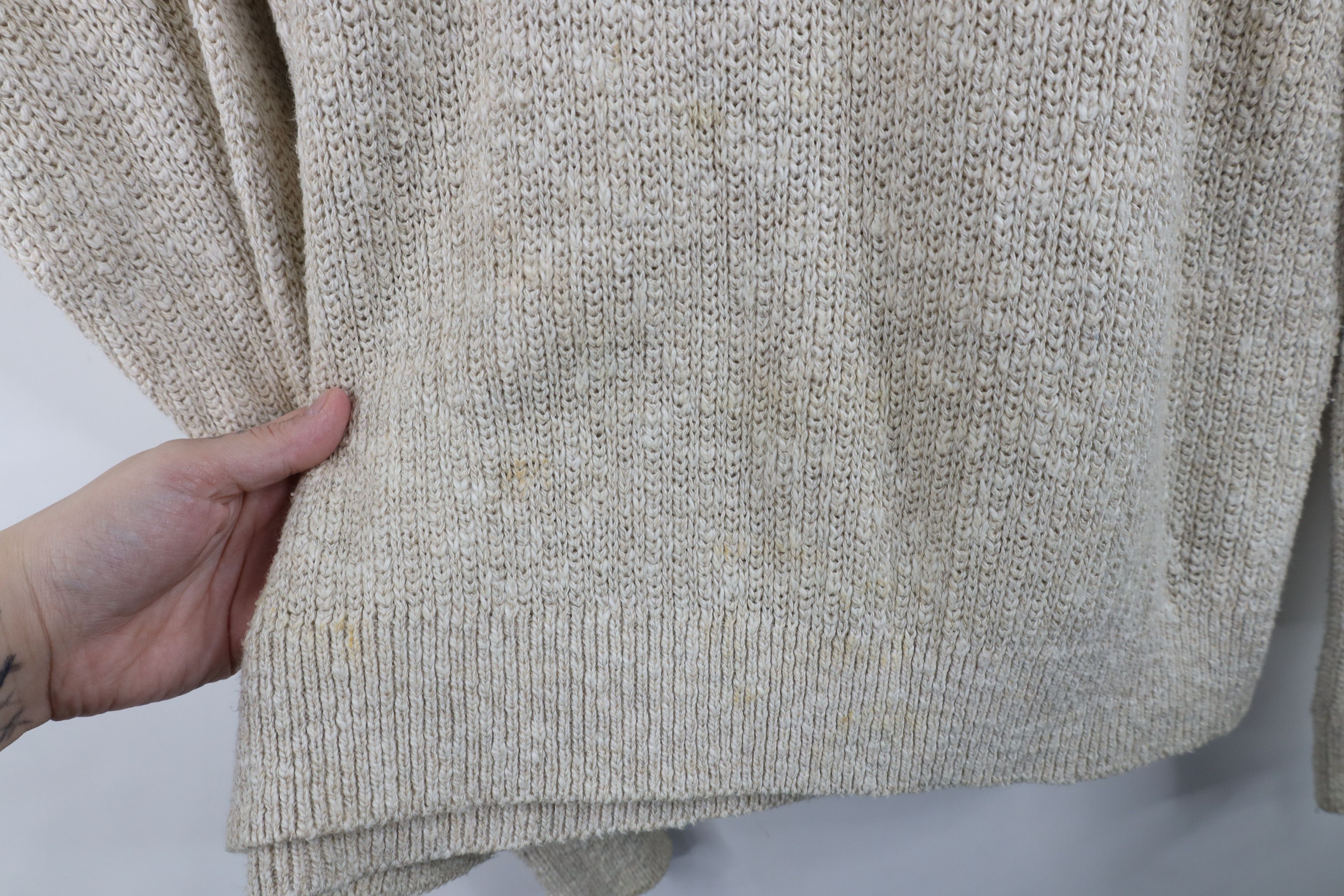L.L. Bean Vintage 70s LL Bean Jute Blend Ribbed Knit Sweater Beige USA Size US XL / EU 56 / 4 - 5 Thumbnail