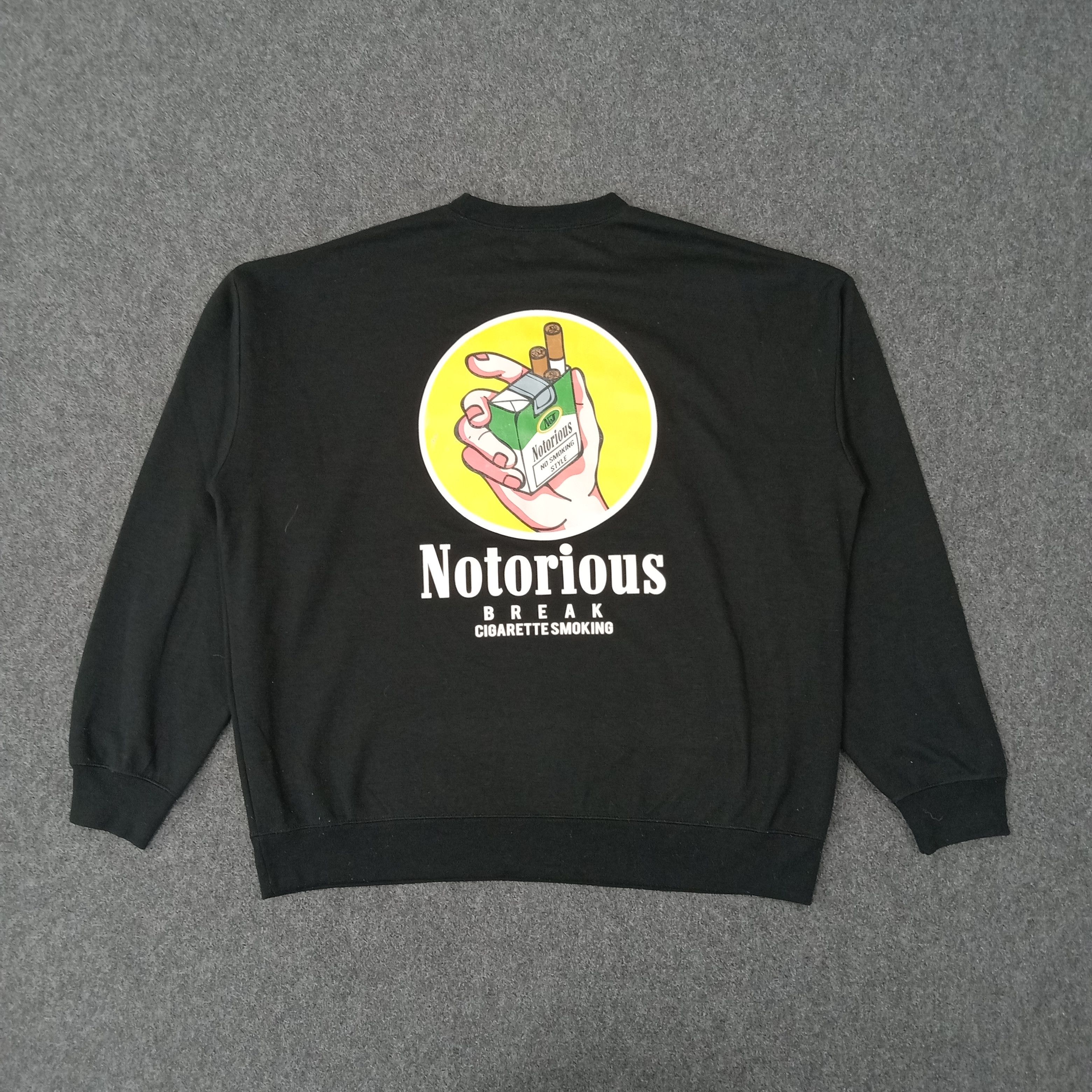 Japanese Brand Notorious Break Cigarette Smoking Art Sweatshirt C257N15 Size US XXL / EU 58 / 5 - 1 Thumbnail