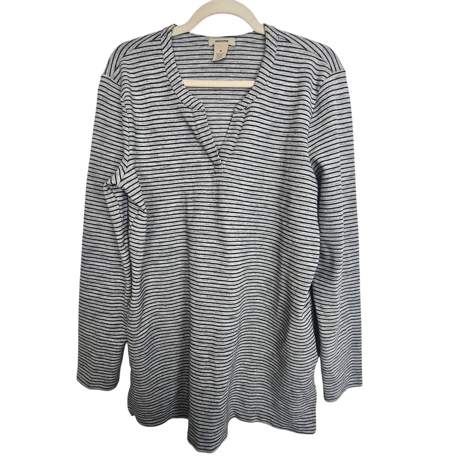 Duluth Trading Company Duluth Trading Co. Sweater w Pockets Gray Black Striped M Size M / US 6-8 / IT 42-44 - 1 Thumbnail
