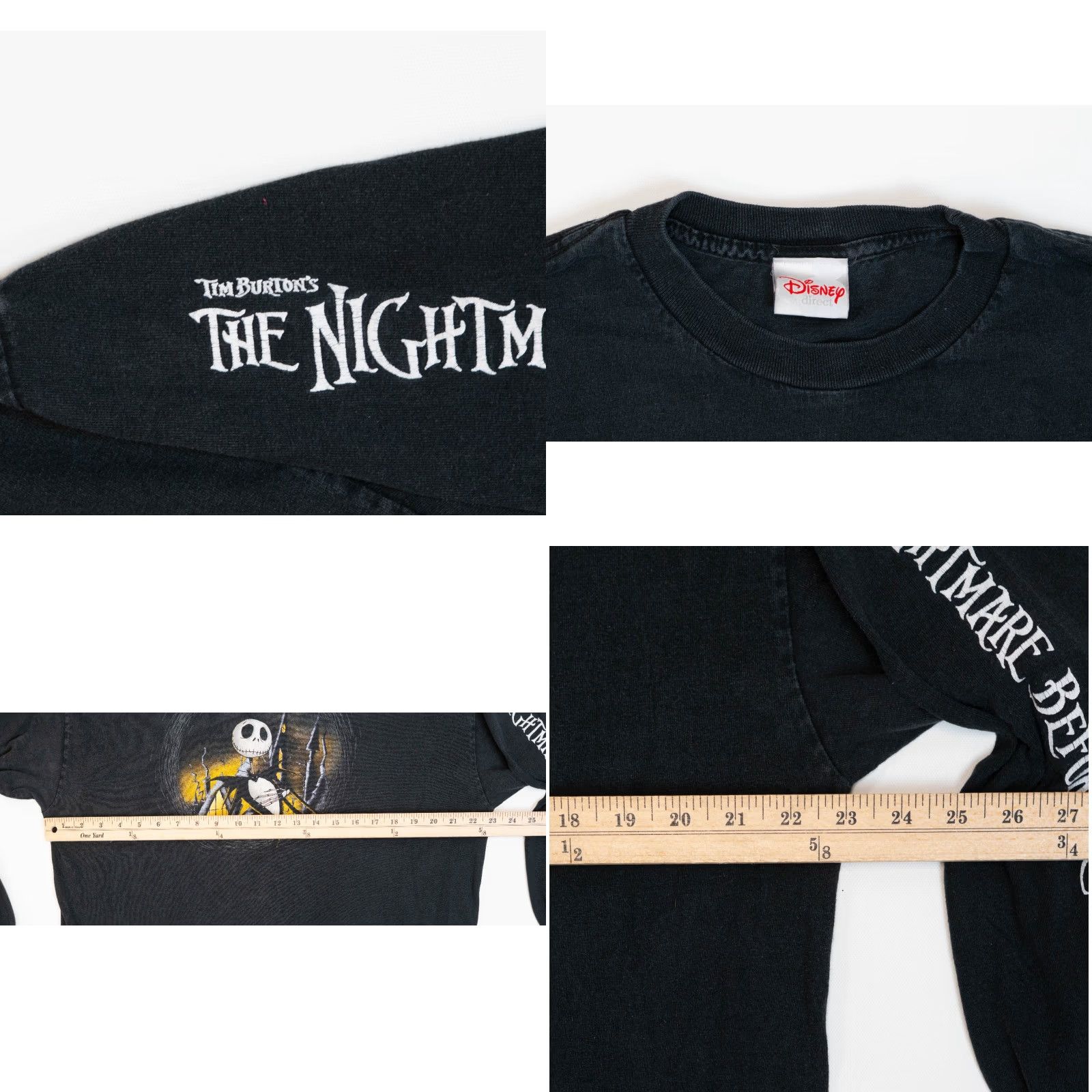 Disney VINTAGE Disney The Nightmare Before Christmas Long Sleeve Shirt Movie Promo L Mens Black Cotton 1990s Disney Halloween 90s Shirt Size US L / EU 52-54 / 3 - 8 Thumbnail
