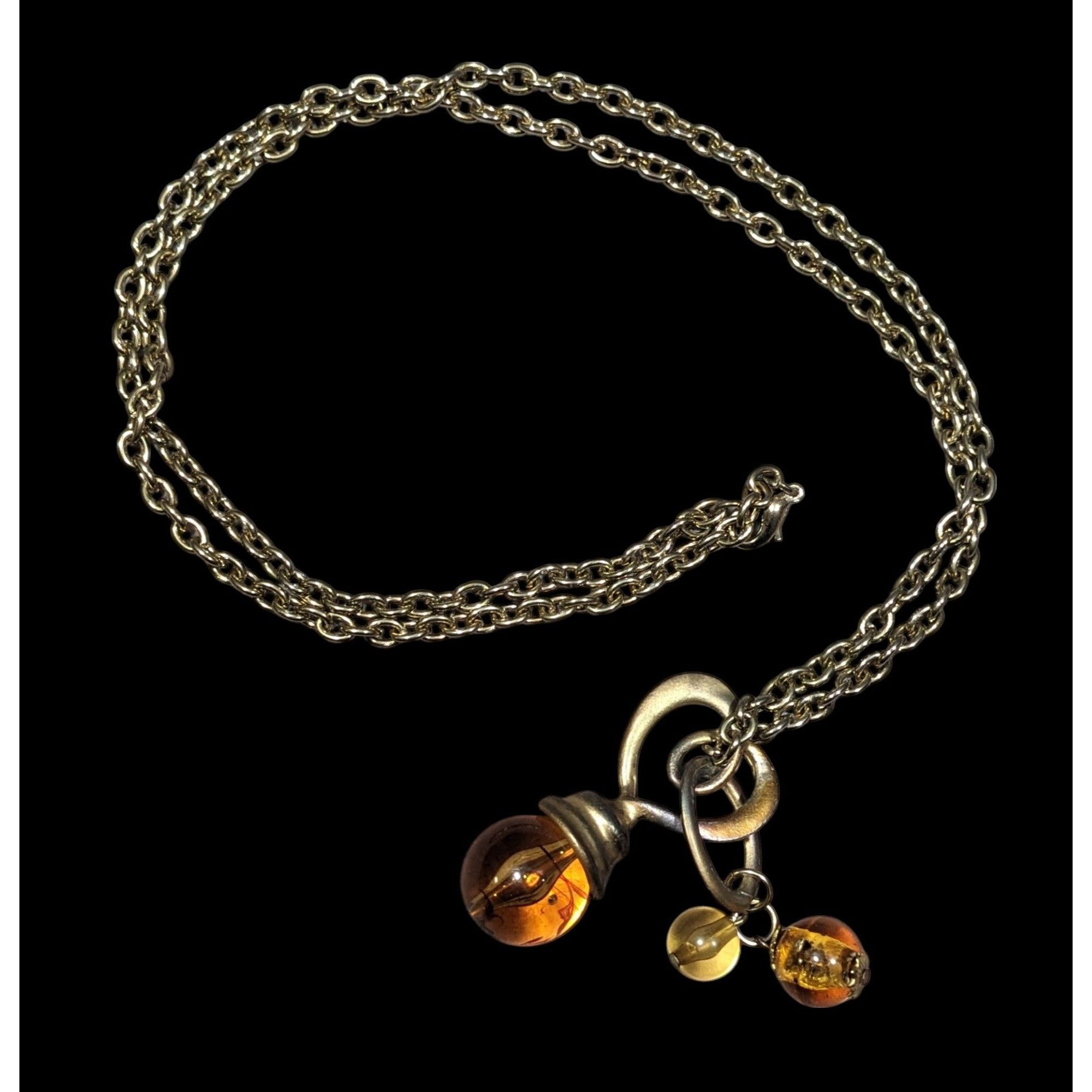 Other Vintage Honey Glass Beaded Charm Pendant Necklace Size ONE SIZE - 1 Thumbnail