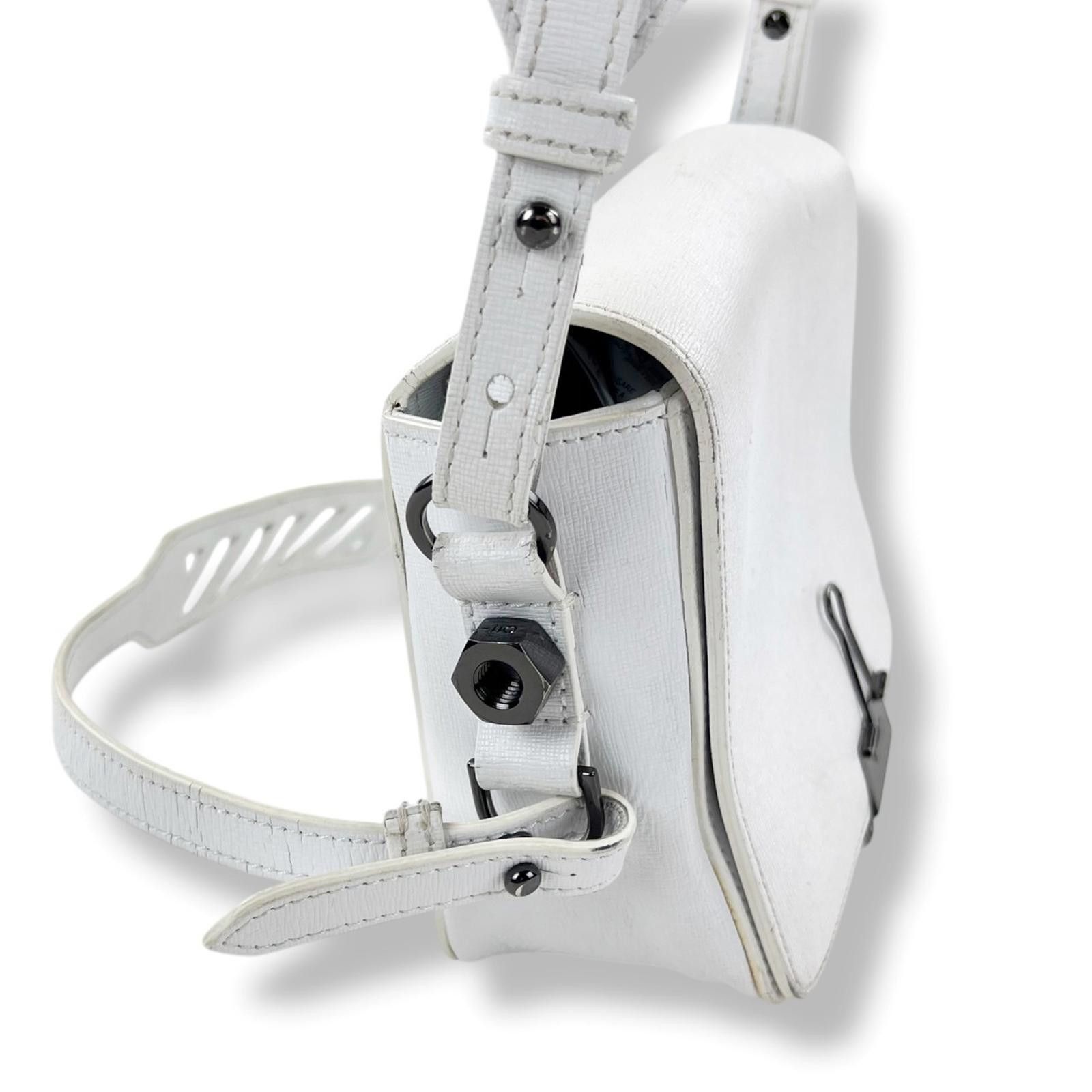 Off-White Off-White White Leather Binder Cross Body Bag Size ONE SIZE - 4 Thumbnail