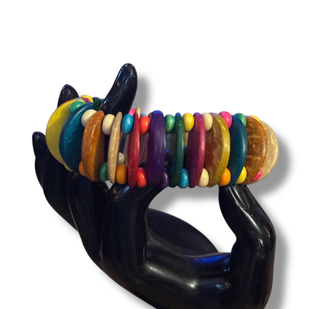 Other Chunky multicolor coconut shell stretch bracelet Size ONE SIZE - 2 Thumbnail