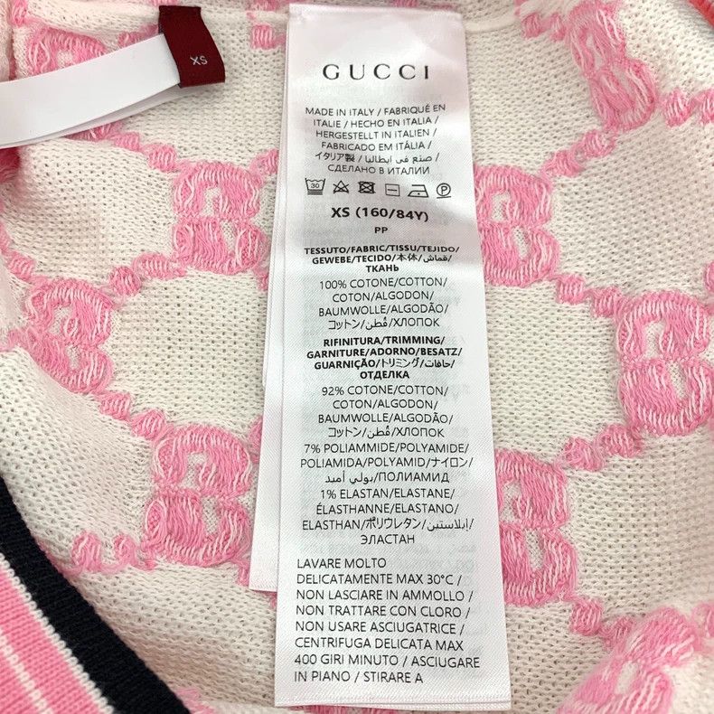 Gucci Gucci 24 new pink and white color matching round-neck cotto Size US XS / EU 42 / 0 - 6 Thumbnail