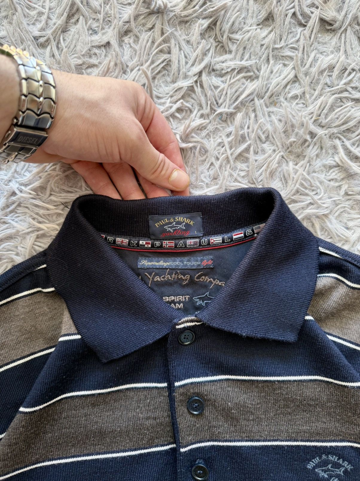 Paul & Shark 00s Paul & Shark Yachting Striped Knit Polo Sweater Casuals Size US L / EU 52-54 / 3 - 9 Thumbnail
