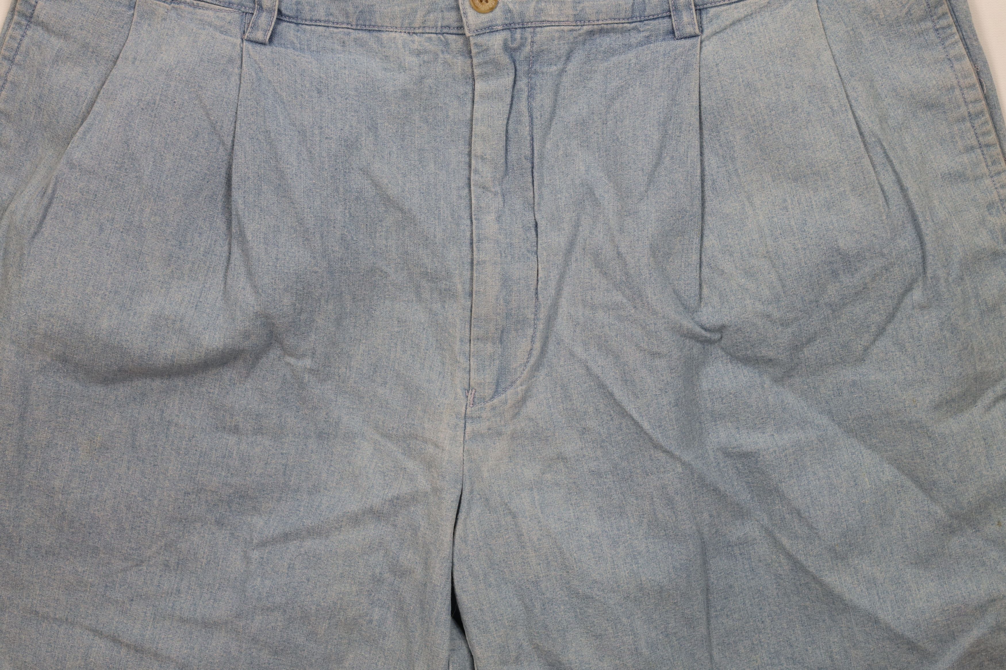 Nautica Vintage 90s Nautica Above Knee Chambray Chino Shorts Blue Size US 40 / EU 56 - 3 Thumbnail