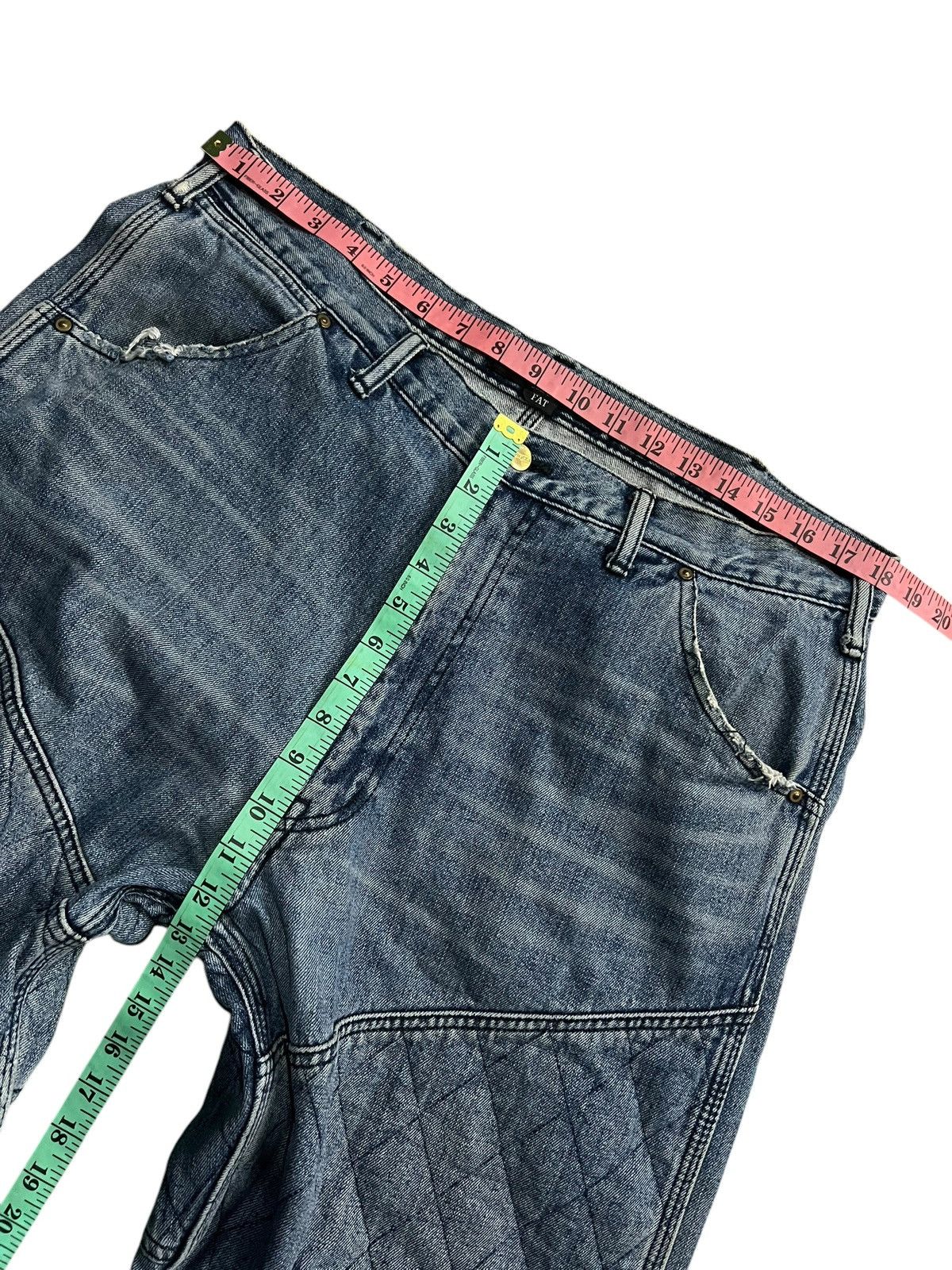 Fat Tokyo × If Six Was Nine 💥Baggy💥Vintage Fat Tyo Sashiko Boro Style Denim Size US 36 / EU 52 - 16 Thumbnail