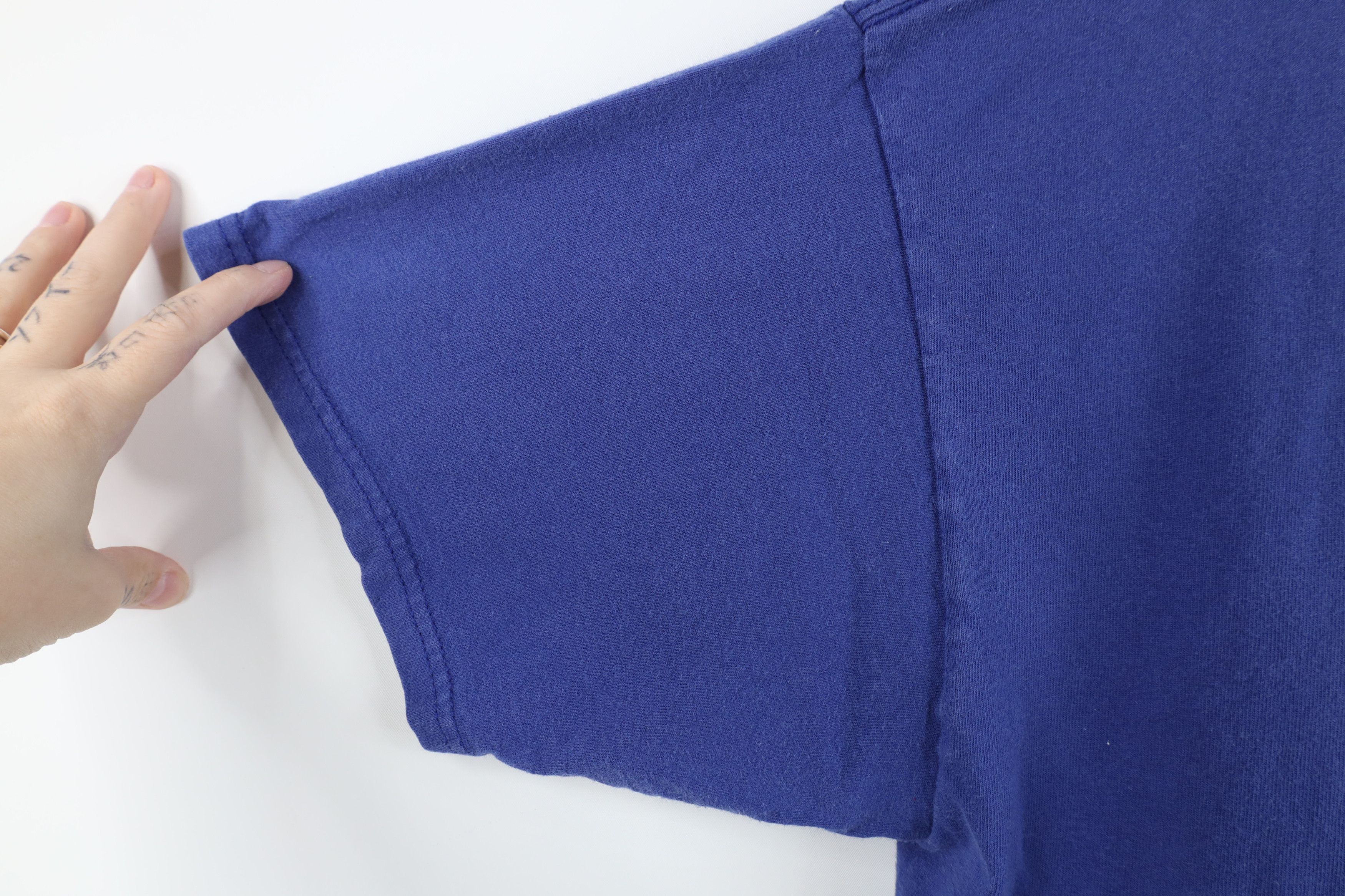 Vintage Vintage 90s Streetwear Blank Heavyweight Cotton T-Shirt Blue Size US XL / EU 56 / 4 - 6 Thumbnail
