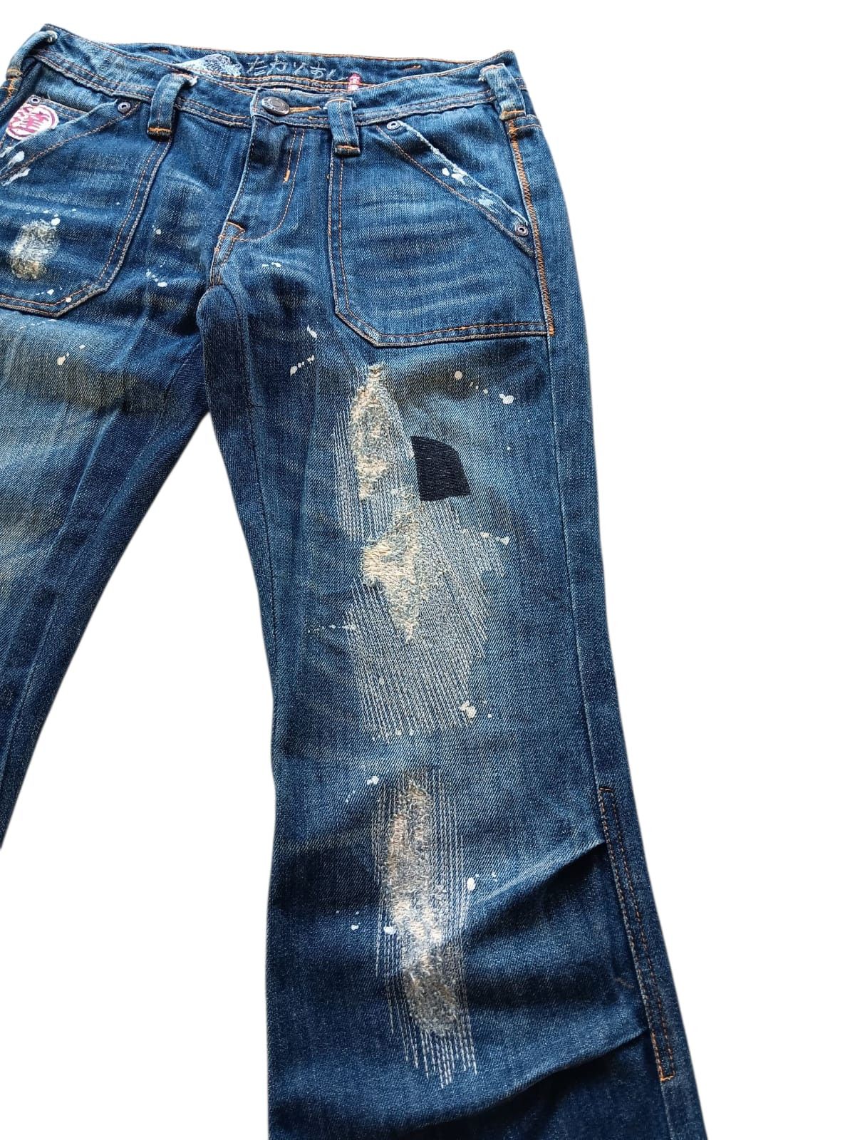 Japanese Brand Vintage Big train flared low rise jeans Size US 28 / EU 44 - 3 Thumbnail
