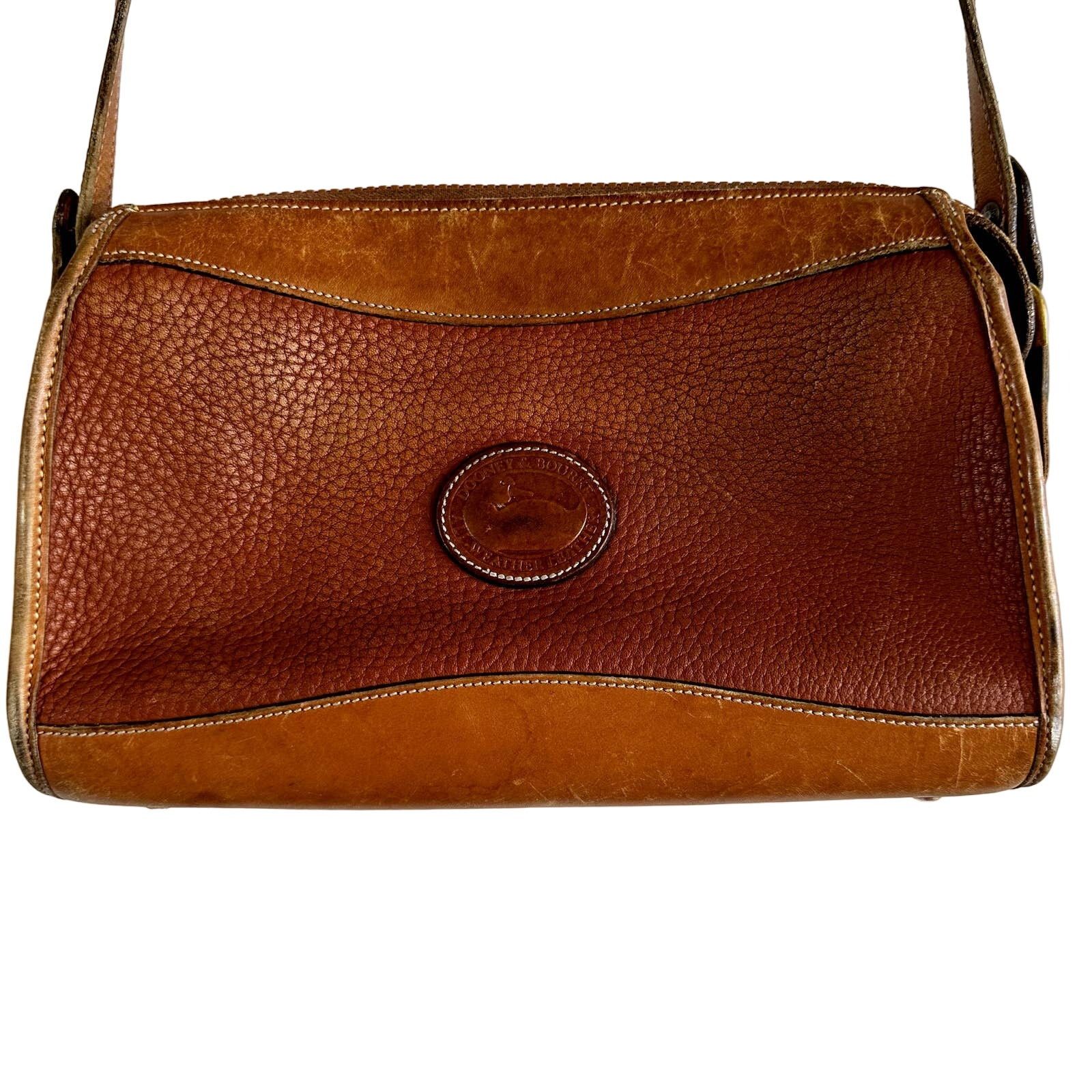 Vintage Dooney & Bourke Crossbody Bag Adjustable Zip Brown