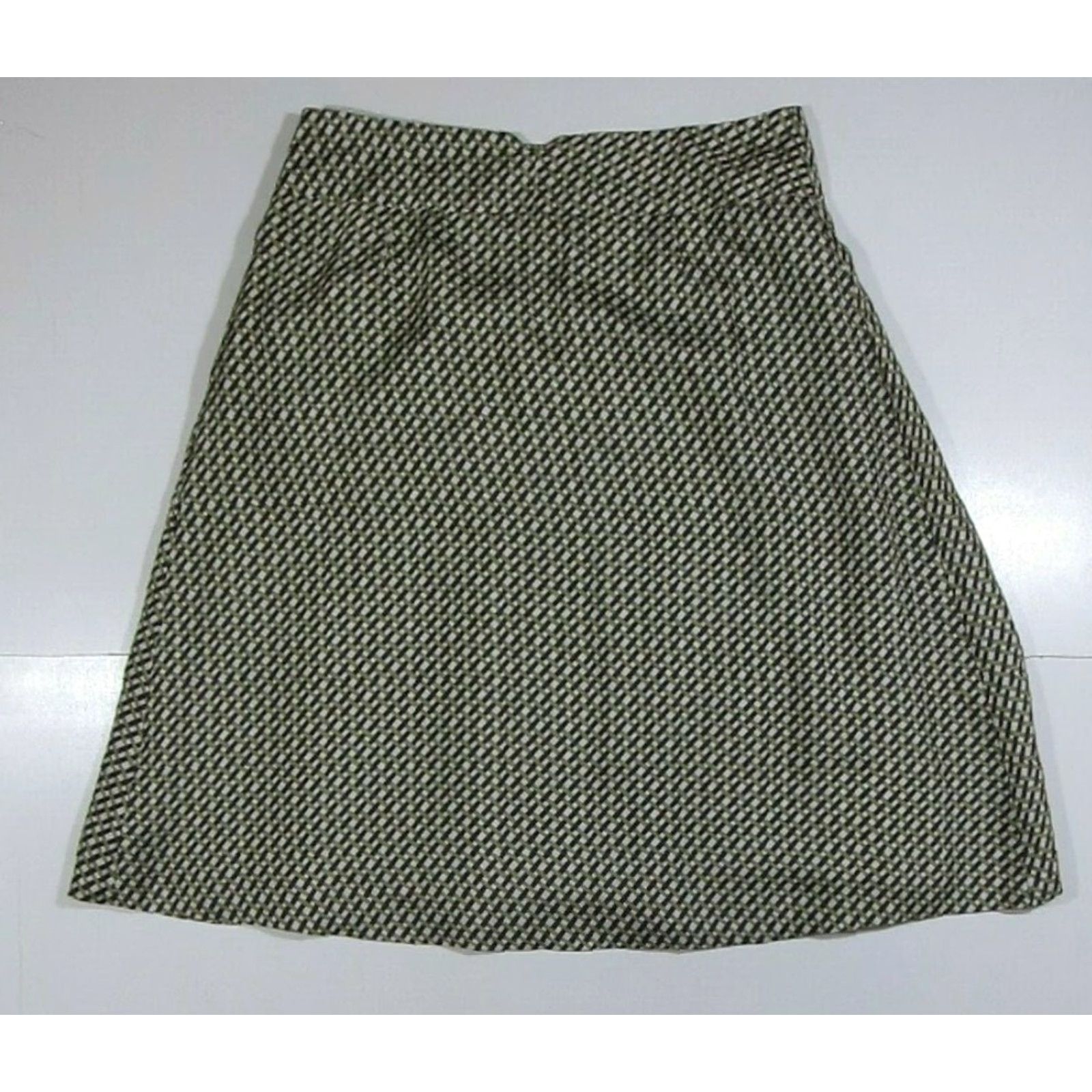 Banana Republic Banana Republic 100% Silk Green Brown Pleated A-Line Skirt Women Size 0 Size 25" / US 0 / IT 36 - 8 Thumbnail