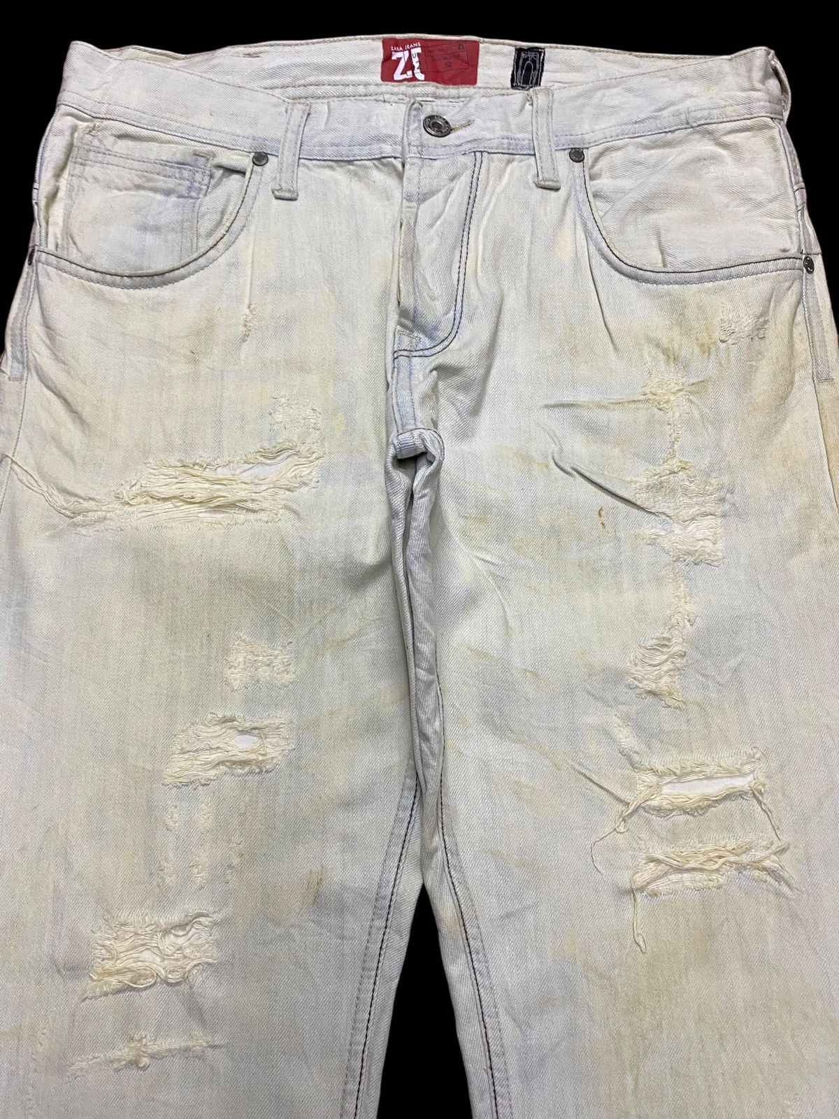 Rhude × Zara Vintage Zara Faded Wash Distressed Loose Jeans Size US 34 / EU 50 - 3 Thumbnail