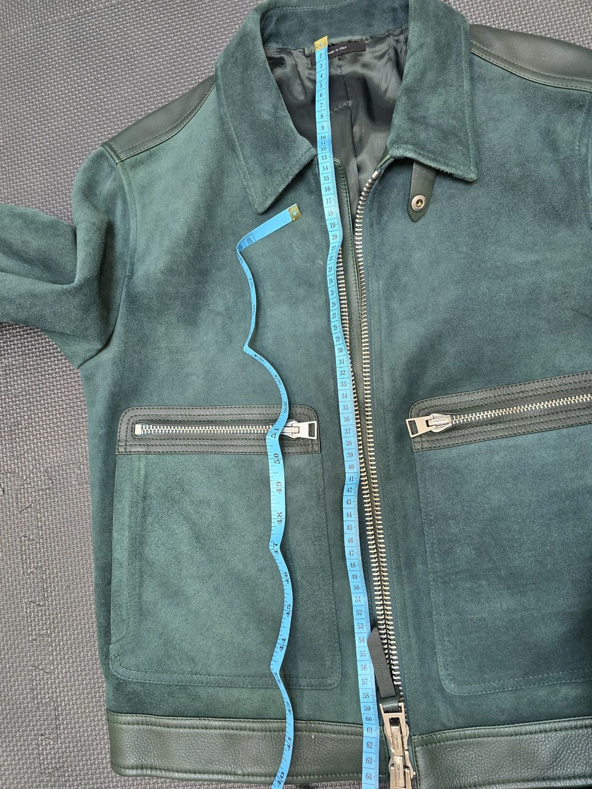 Tom Ford o1sm1stk0824 Suede Jacket in Dark Green Size US M / EU 48-50 / 2 - 7 Thumbnail