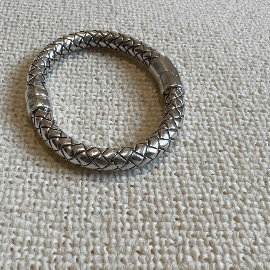 Bottega Veneta Sz M Bottega Veneta Silver Bracelet-2508 Size ONE SIZE - 2 Thumbnail