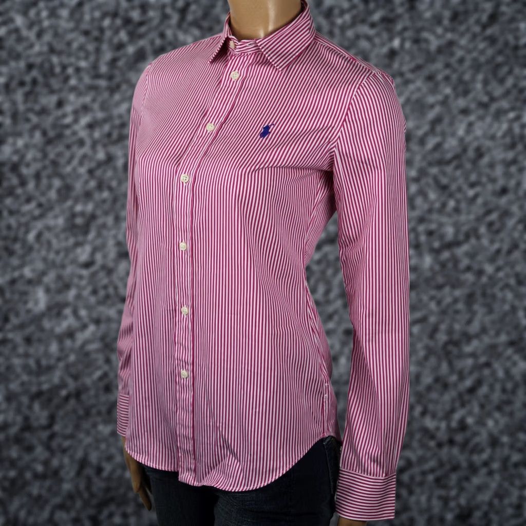 Polo Ralph Lauren Ralph Lauren Pink Stripe Custom Fit Blouse Shirt NWT Size S / US 4 / IT 40 - 1 Preview
