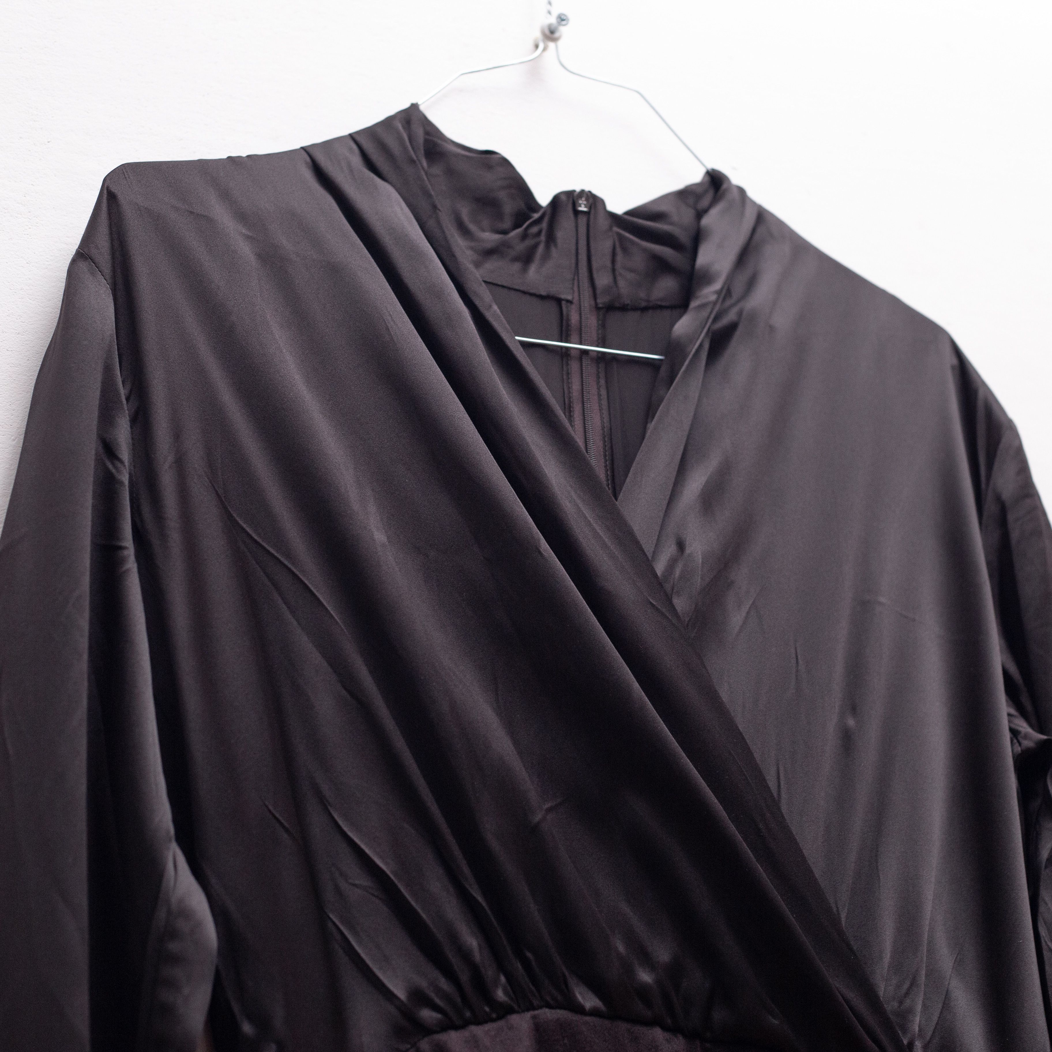 Max Mara MAX MARA Mid-Length Dress Black Brown Silk Virgin Wool Sz 42 Size XL / US 12-14 / IT 48-50 - 2 Thumbnail