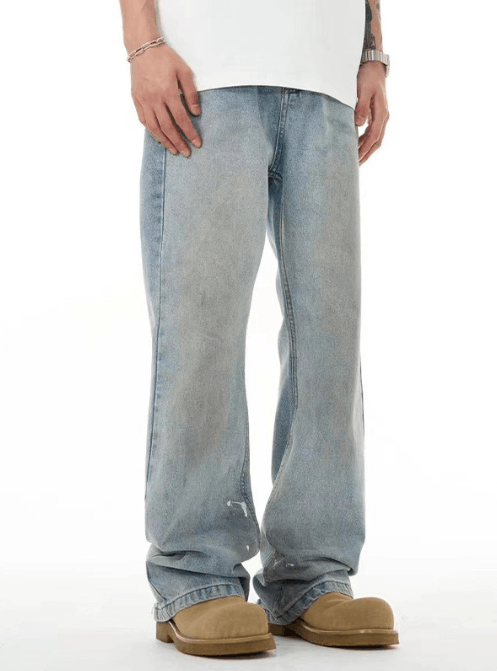 Japanese Brand Men's light blue washed distressed jeans Size US 34 / EU 50 - 3 Thumbnail