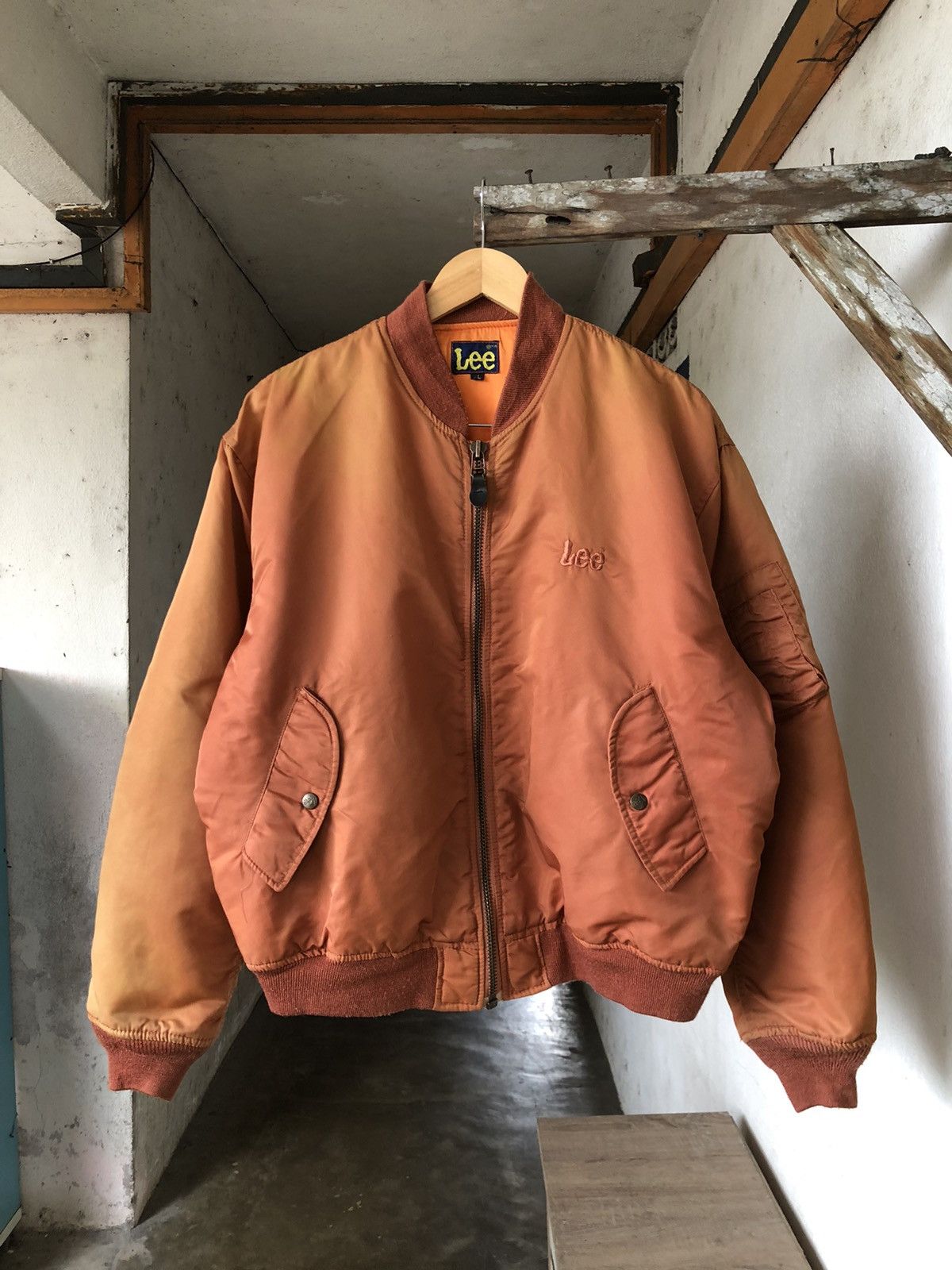 Lee Rare❗️Vintage 90s Lee Faded Colour Military Bomber Jacket Size US XL / EU 56 / 4 - 1 Thumbnail