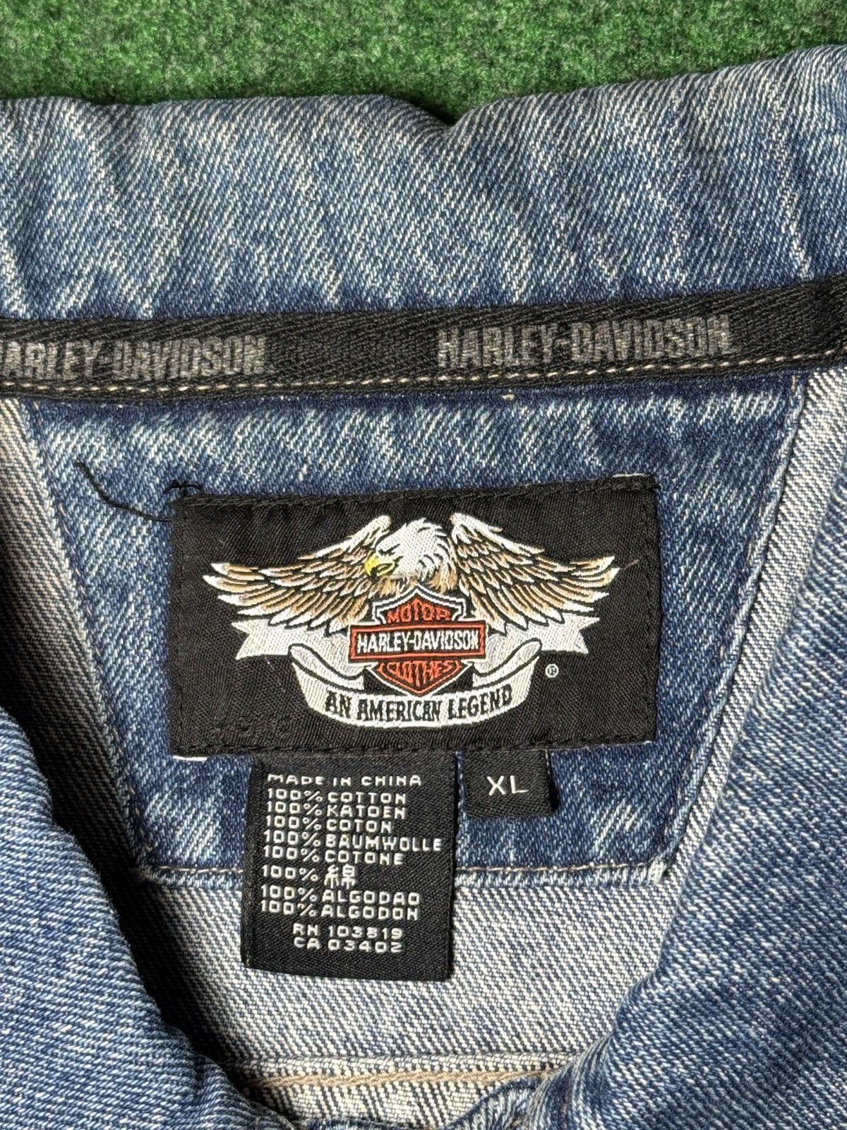 Harley Davidson Vintage Harley Davidson Grunge Denim XL Biker Vest Size US XL / EU 56 / 4 - 4 Thumbnail