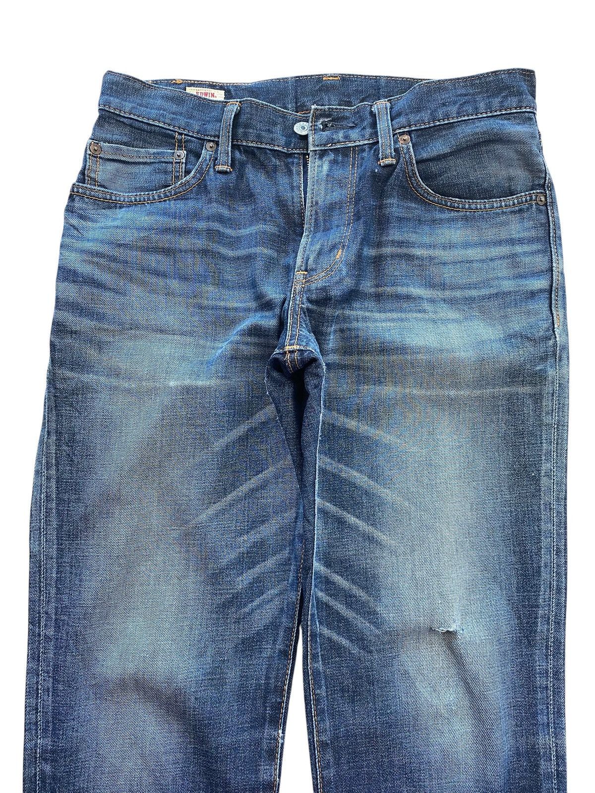 Edwin Vintage Edwin Whiskers Faded Wash Style Loose Jeans Size US 30 / EU 46 - 2 Thumbnail