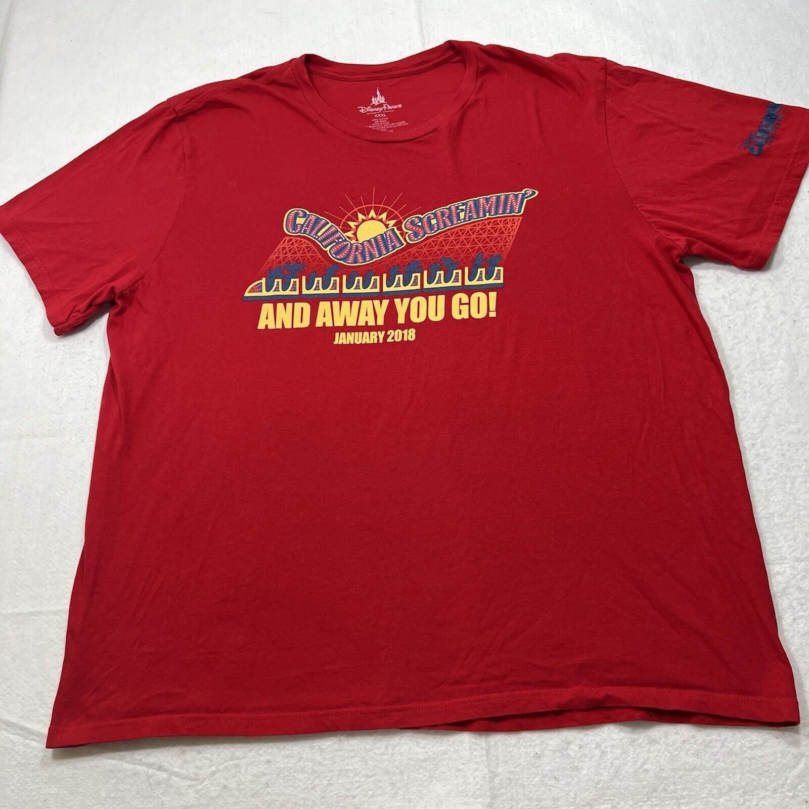 Disney Disney Parks California Adventure Screamin' Red Graphic Tee Size US XXL / EU 58 / 5 - 1 Thumbnail
