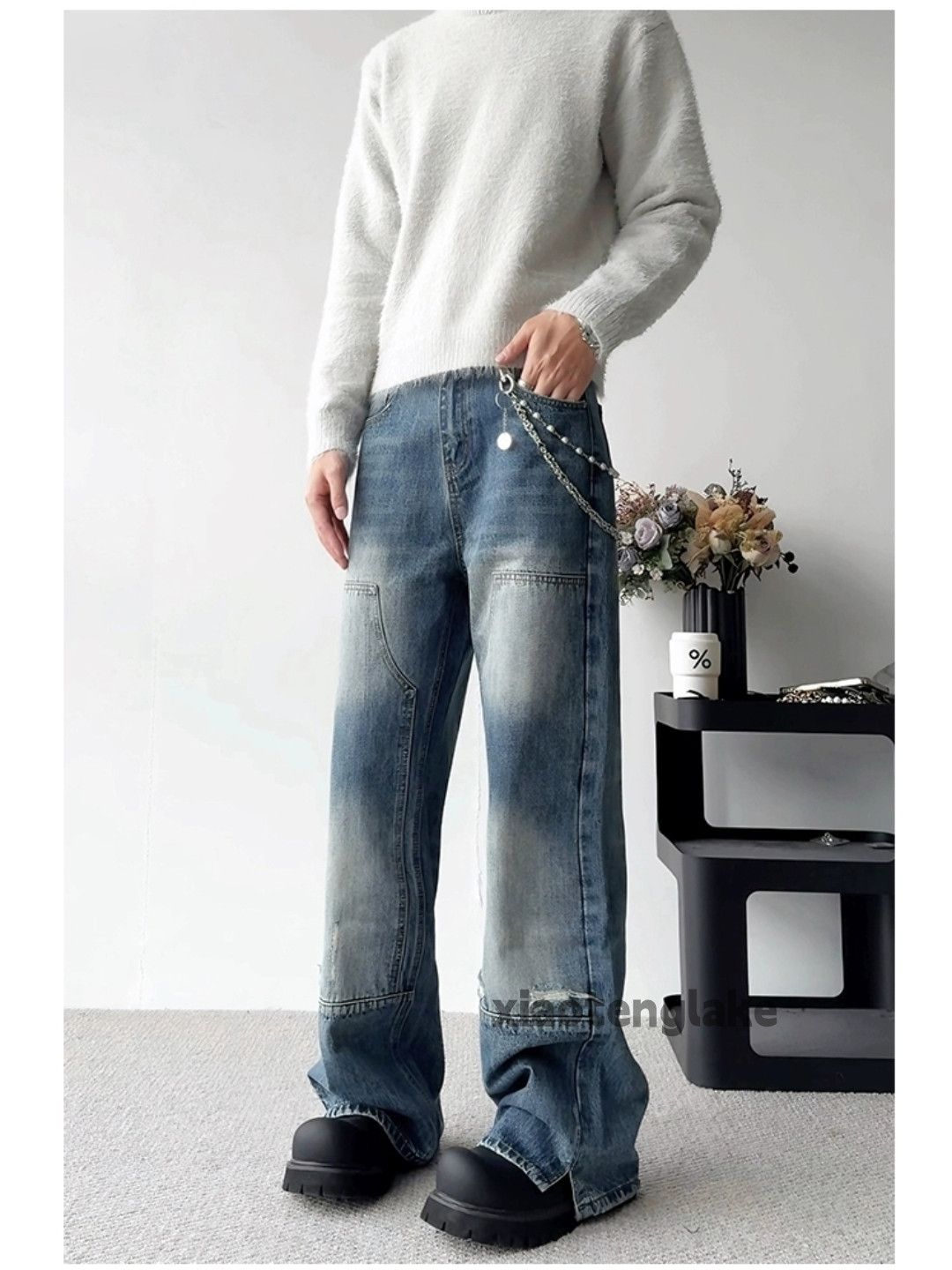 Jean × Vintage washed faded cleanfit yuppie bootcut carpenter jeans Size US 32 / EU 48 - 4 Thumbnail