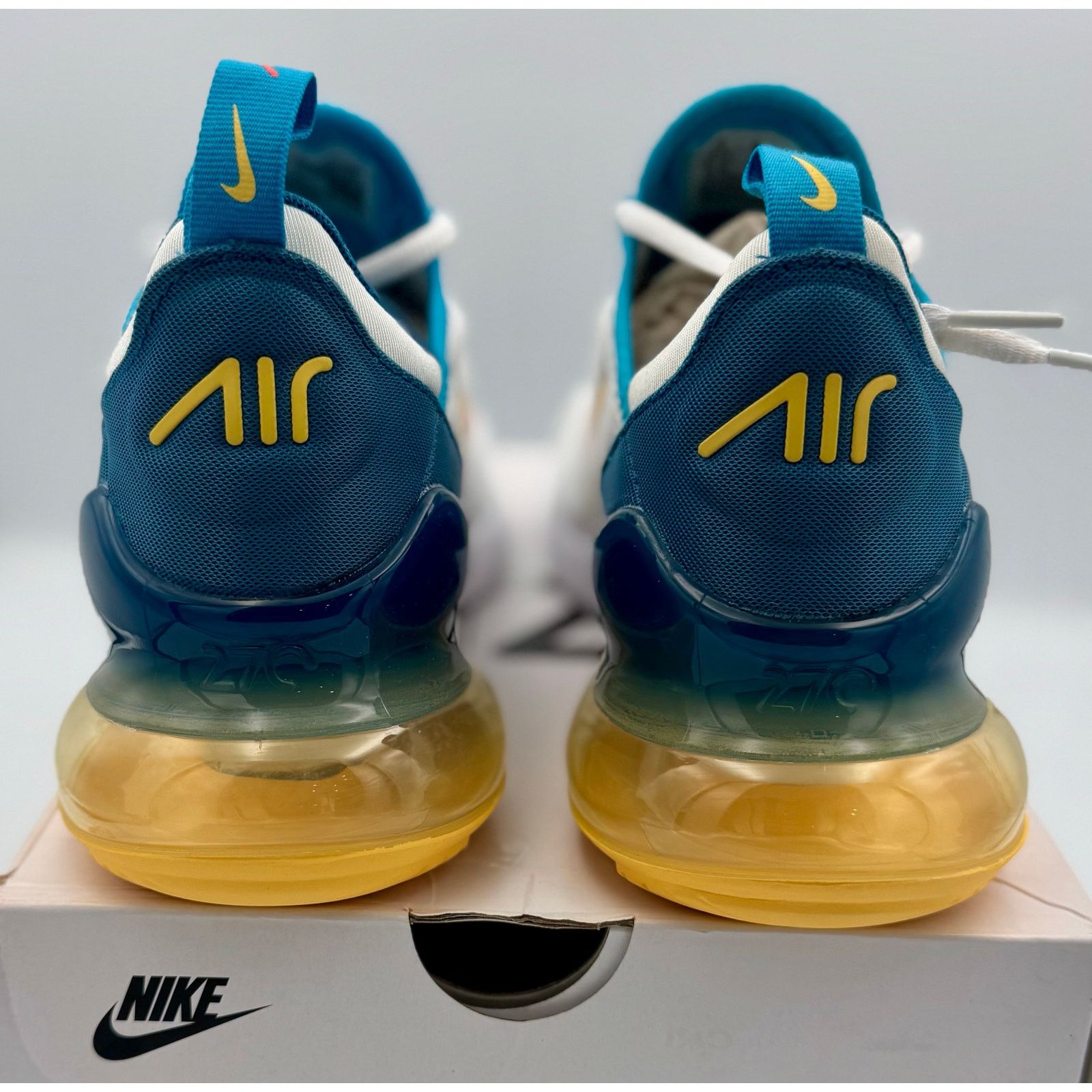 Nike Nike Air Max 270 White Industrial Blue Citron Pulse 7.5M Size US 7.5 / EU 40-41 - 6 Thumbnail