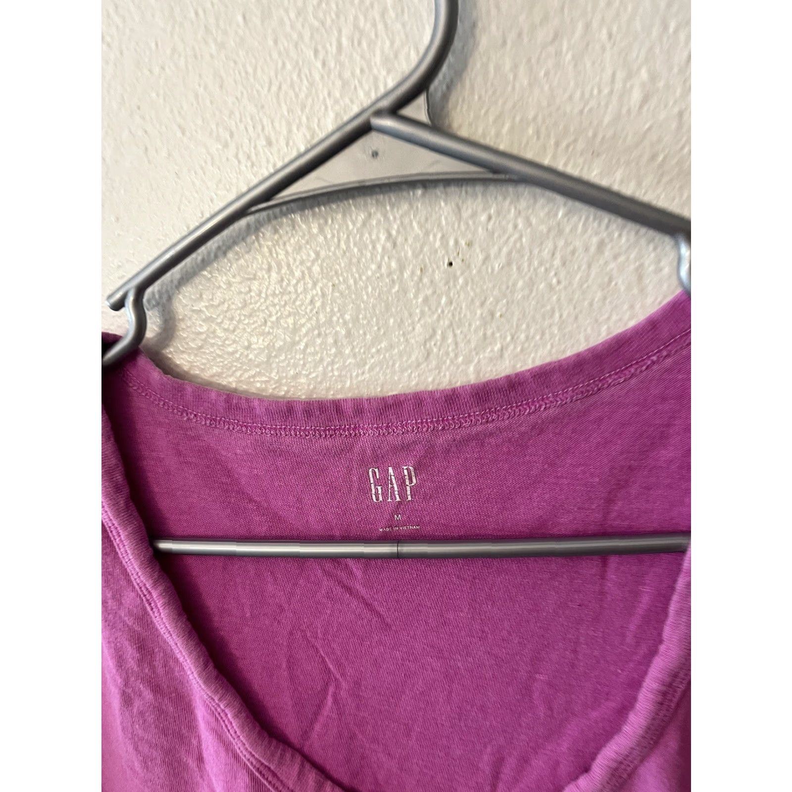 Gap GAP Pink Short Cap Sleeve Top Stretch Knit Blend Scoop Neck Medium T-Shirt Women Regular Casual Size M / US 6-8 / IT 42-44 - 3 Thumbnail