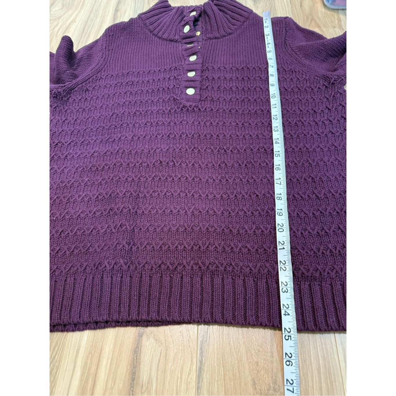 Other Talbots NWT TEXTURE STITCH SNAP MOCKNECK SWEATER sz L Size L / US 10 / IT 46 - 7 Thumbnail