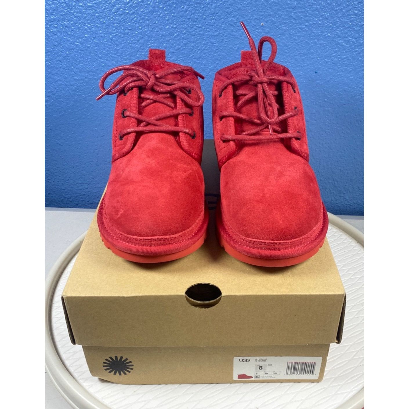 Ugg New UGG NEUMEL Mid Top Casual Snow Boots Suede Red Fur Women Size US 8 / IT 38 - 3 Thumbnail