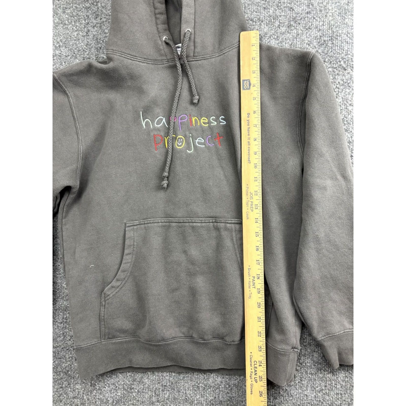 Vintage Happiness Project Hoodie Mens Small Gray Fleece Pullover Logo Graphic Front Size US S / EU 44-46 / 1 - 4 Thumbnail