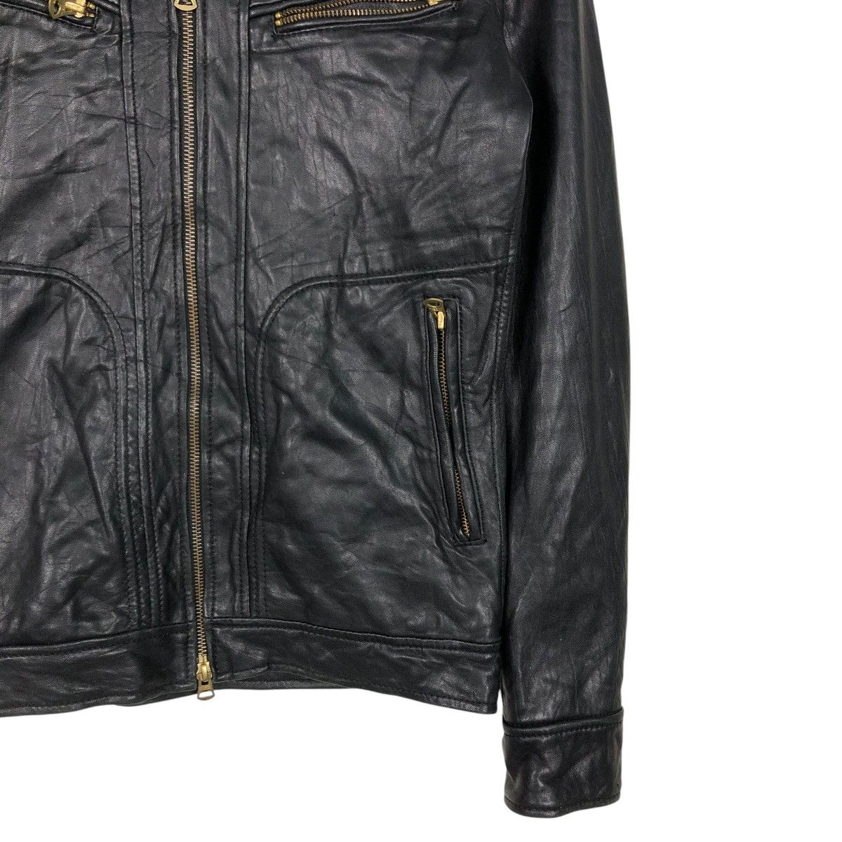 Japanese Brand 🔥VINTAGE BIKER LEATHER JACKET JOHN’S JAPAN ISSEY MIYAKE Size US M / EU 48-50 / 2 - 7 Thumbnail