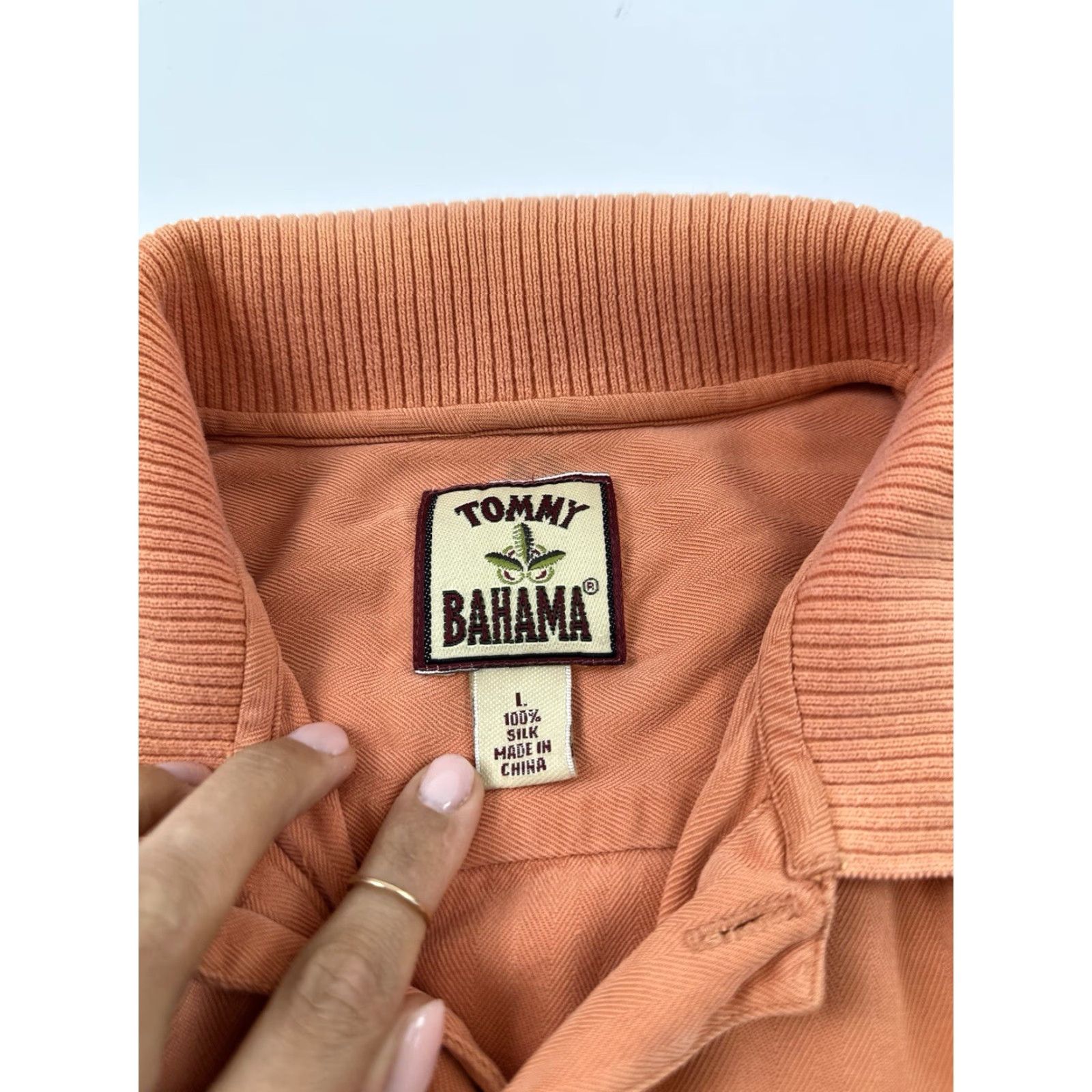 Tommy Bahama VINTAGE Tommy Bahama Polo Shirt Men’s L Large Orange Silk Golf Shirt Size US L / EU 52-54 / 3 - 5 Thumbnail