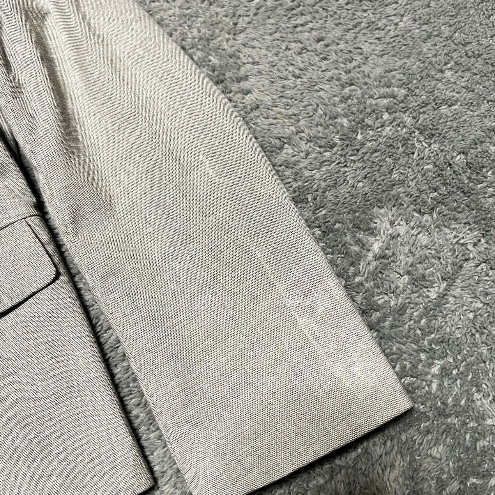 Ann Taylor Ann Taylor Blazer Jacket Womens 4 Crosshatch Collarless Peplum Grey Coat/Blazer Grade: Factory, Marks on sleeve Size S / US 4 / IT 40 - 2 Thumbnail