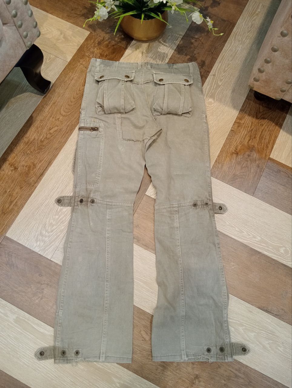 Japanese Brand HALB JAPAN MULTI-POCKET FLARED BANDAGE PANTS Size US 30 / EU 46 - 11 Thumbnail