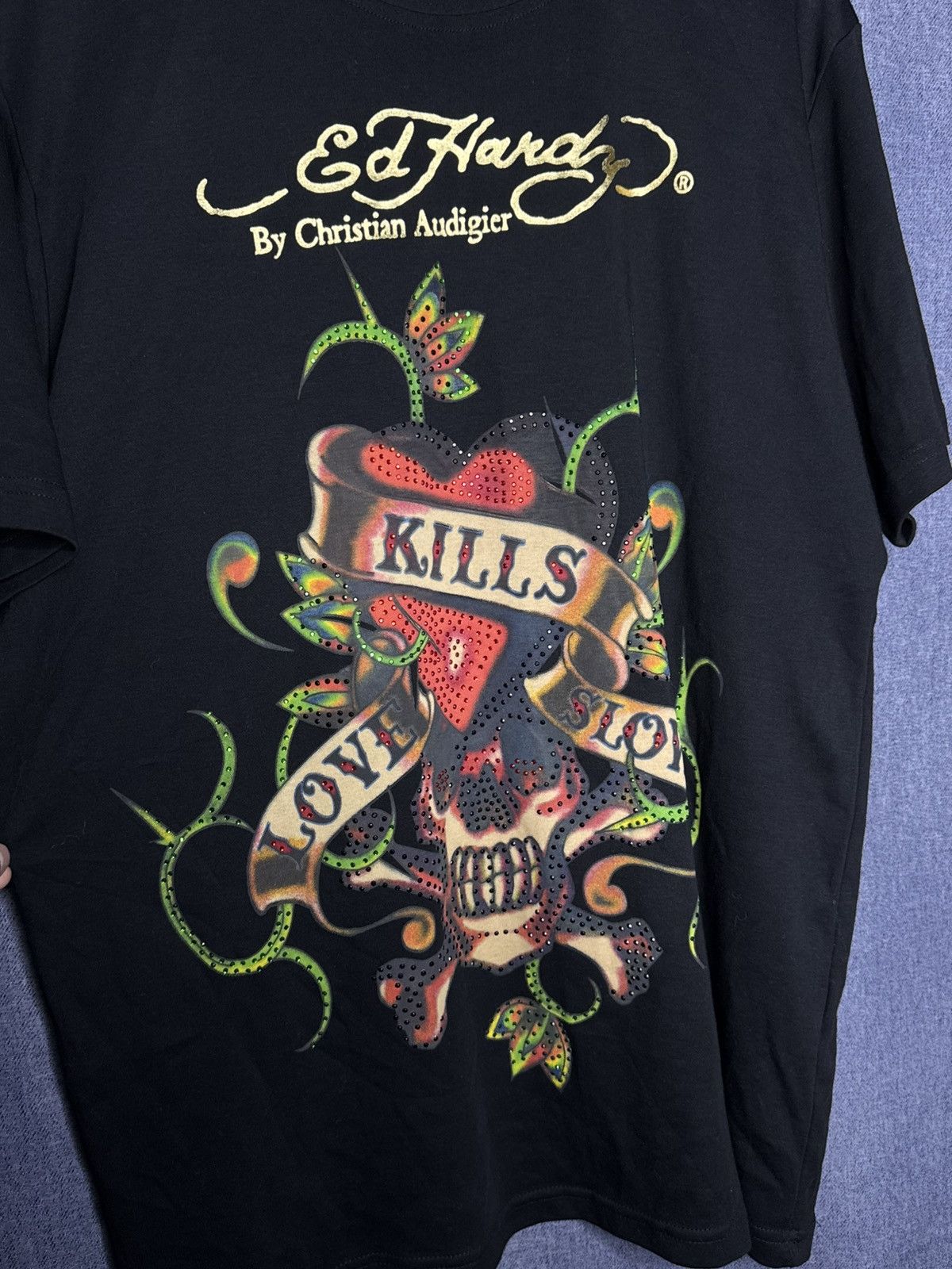 Ed Hardy Vintage Ed Hardy By Christian Audigier T Shirt Skulls Y2K Size US XXL / EU 58 / 5 - 4 Thumbnail