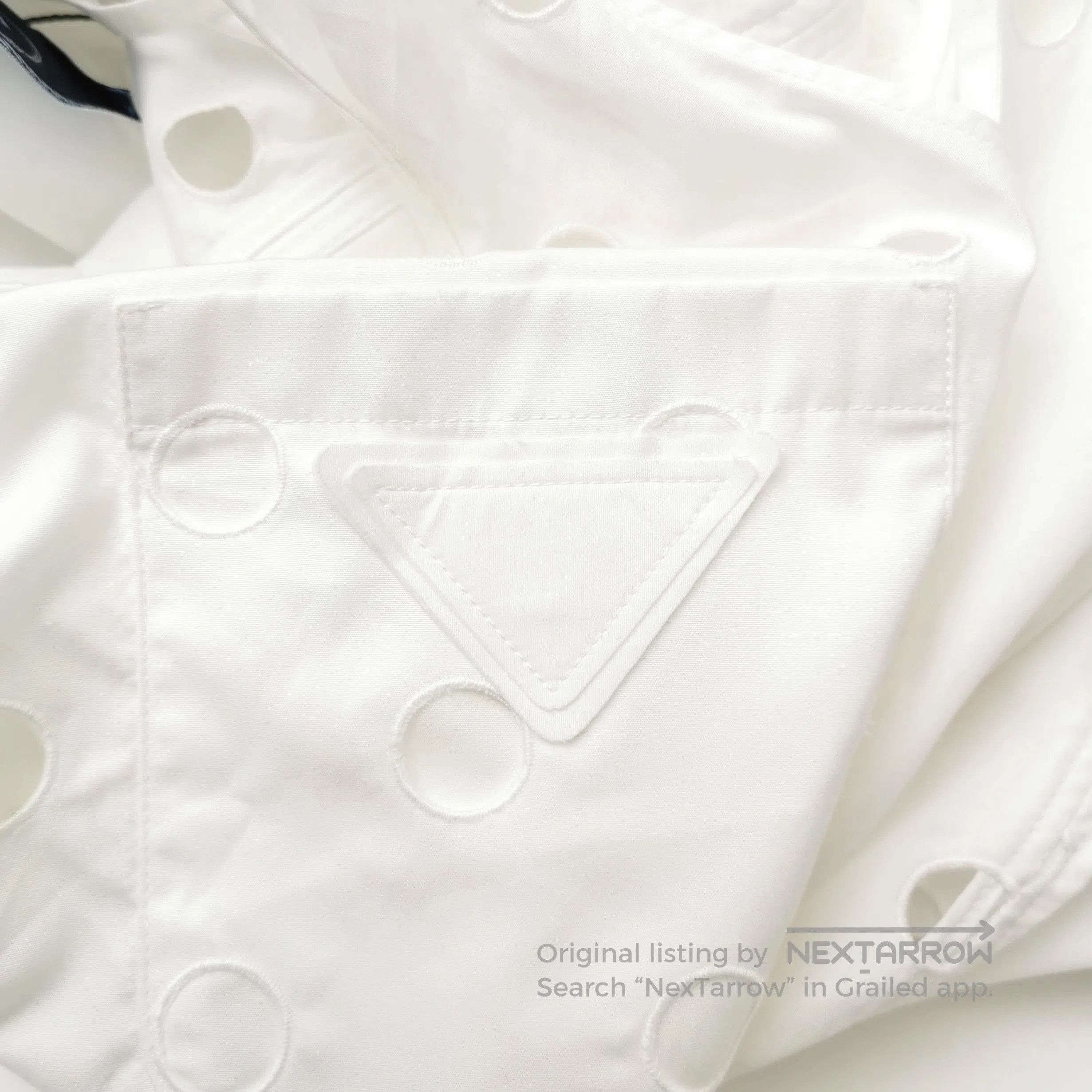 Prada Prada Classic Cotton Dress in White . Size L / US 10 / IT 46 - 1 Thumbnail