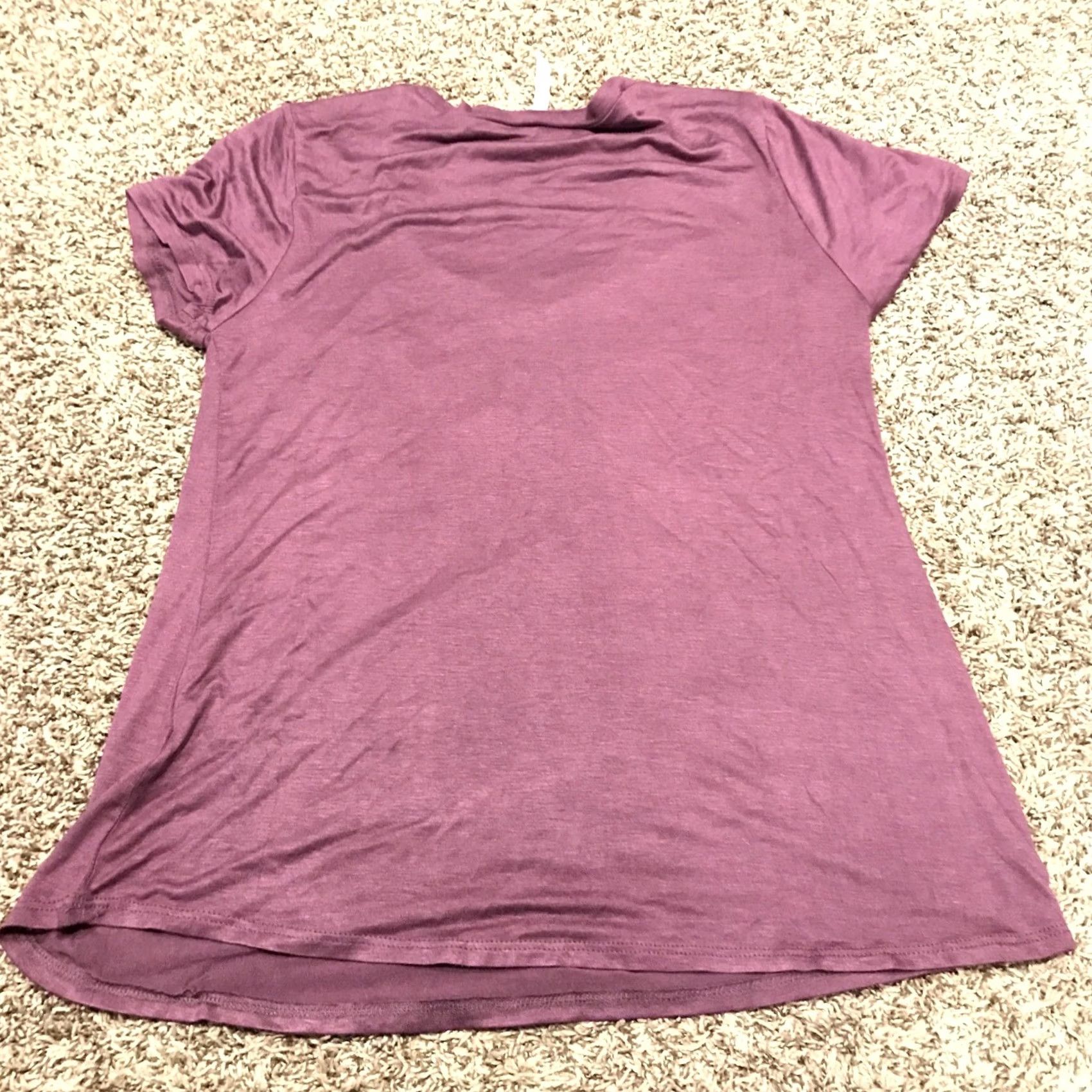 Vintage active usa Womens Blouse Shirt Cap Sleeve Purple Sheer Rayon Blend M Casual 25" Length Regular Womens Size M / US 6-8 / IT 42-44 - 5 Thumbnail