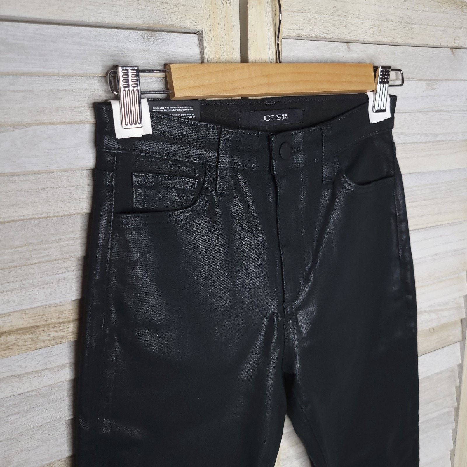 Anthropologie NWT JOE’s Coated High Rise Skinny Jeans 26 Charlie raw hem Size 26" / US 2 / IT 38 - 3 Thumbnail