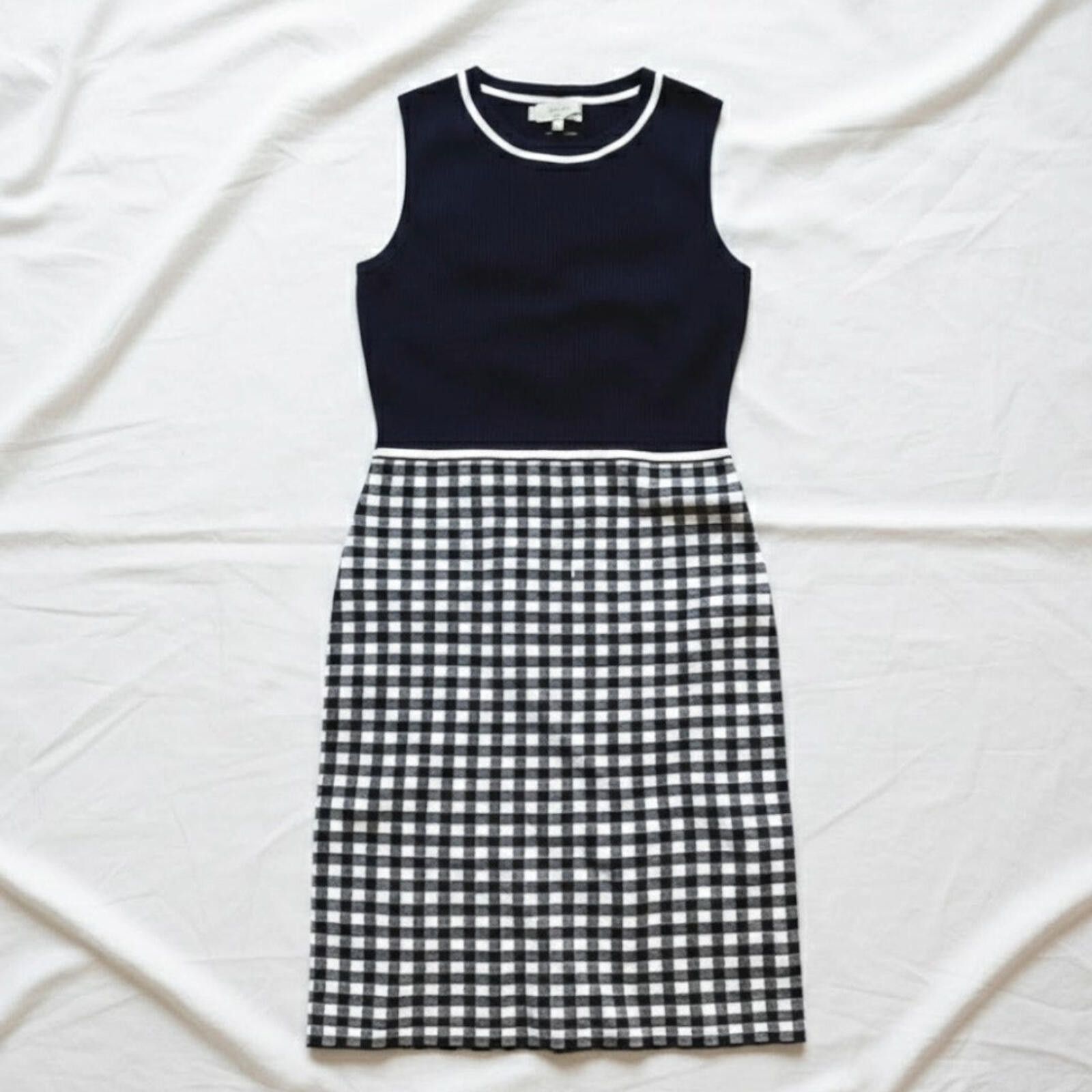 Other Hobbs London Saffi Knitted Dress Navy Ivory Womens 6 Size M / US 6-8 / IT 42-44 - 1 Thumbnail